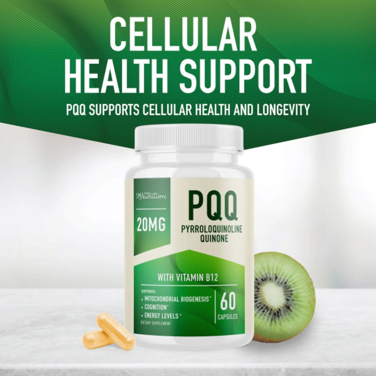 Foto 7 pulgar | Suplemento Smnutrition Pqq 20 Mg Con Coq10 Y Vitamina B12 60 Ca - Venta Internacional.