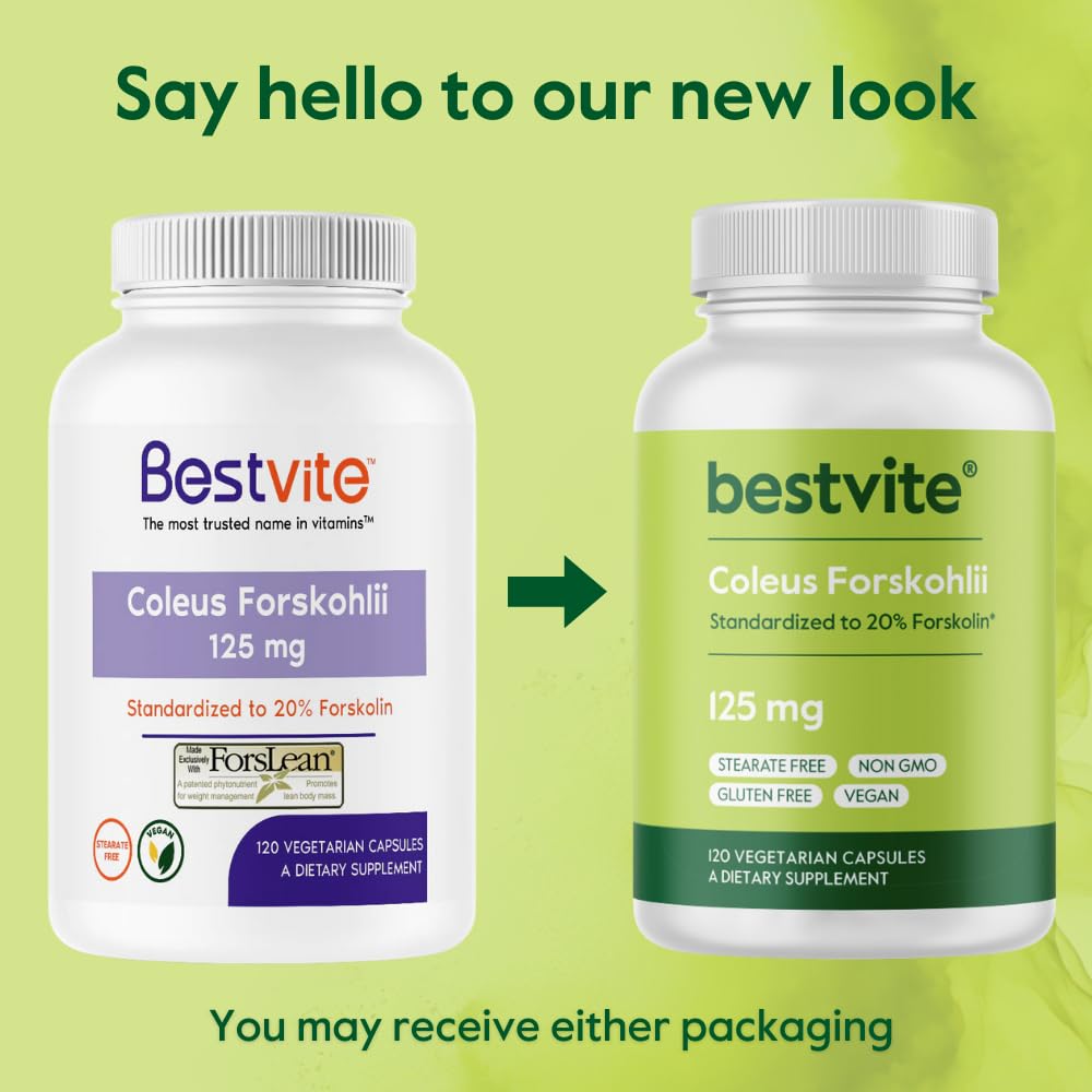 Foto 4 pulgar | Suplemento Bestvite Coleus Forskohlii 125 Mg Con Un 20% De Forskolina - Venta Internacional.
