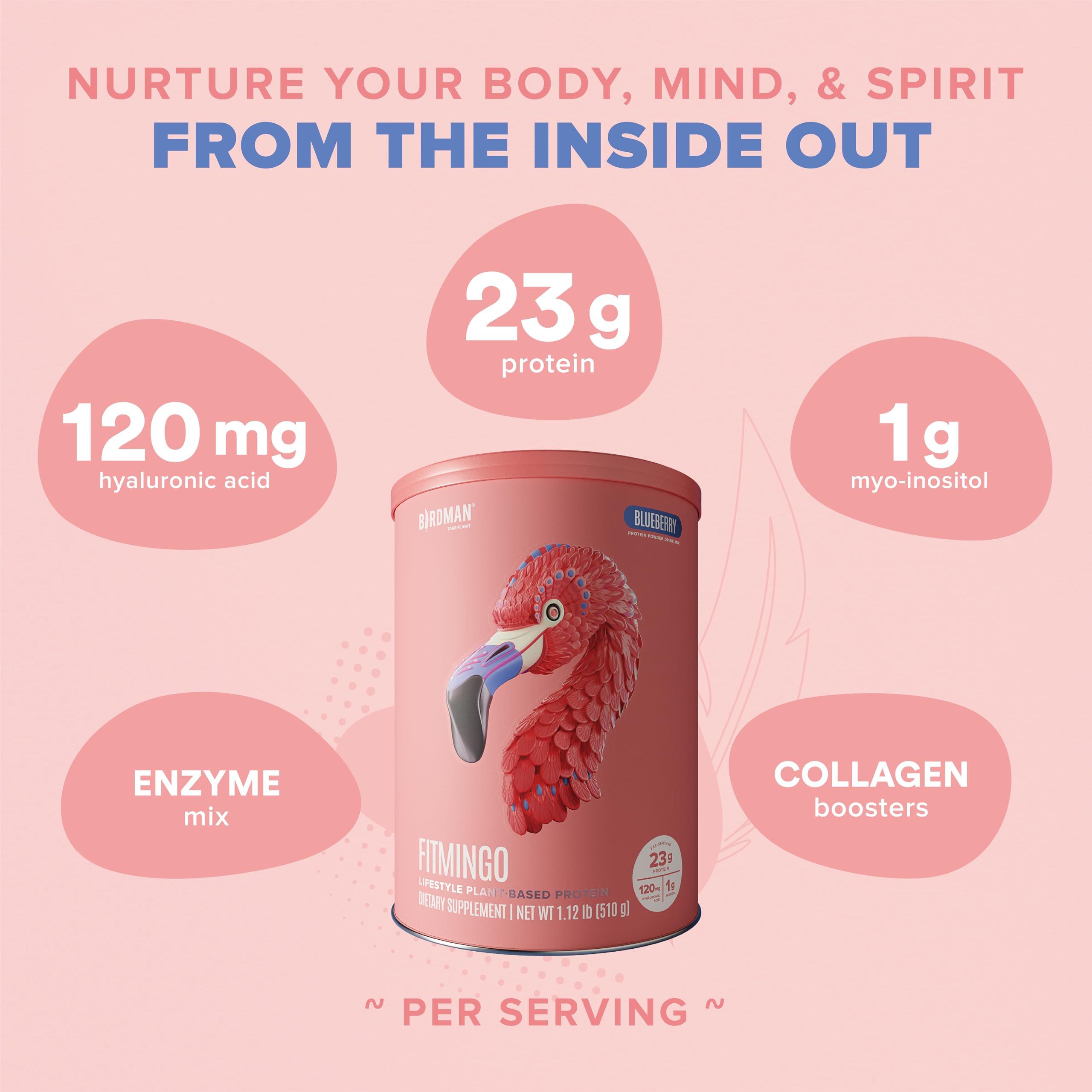 Foto 5 pulgar | Proteína En Polvo Birdman Fitmingo Vegan Con Inositol Y Ácido Hialurónico - Venta Internacional.