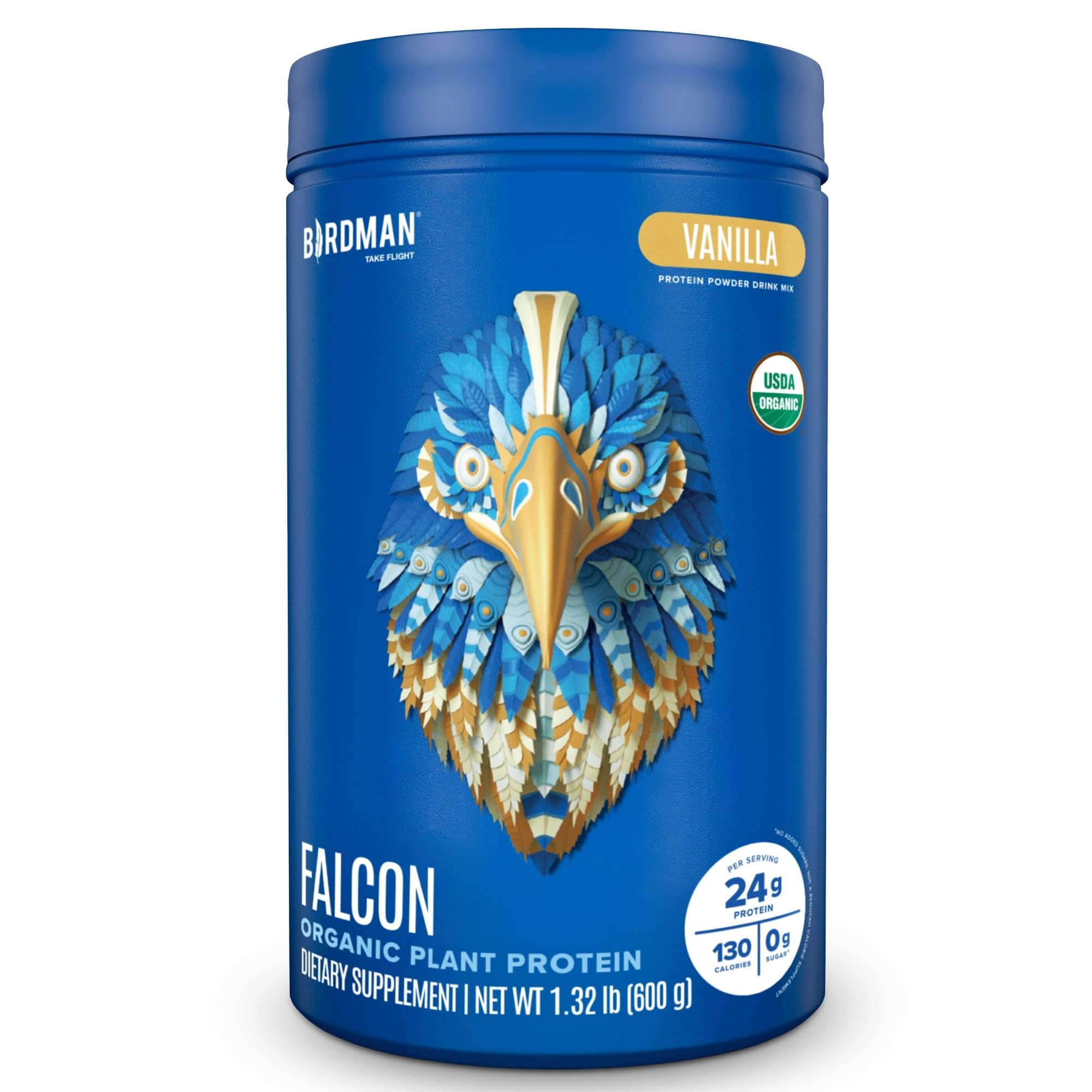 Proteína En Polvo Birdman Falcon Organic Vegan Vanilla 18 Raciones - Venta Internacional.