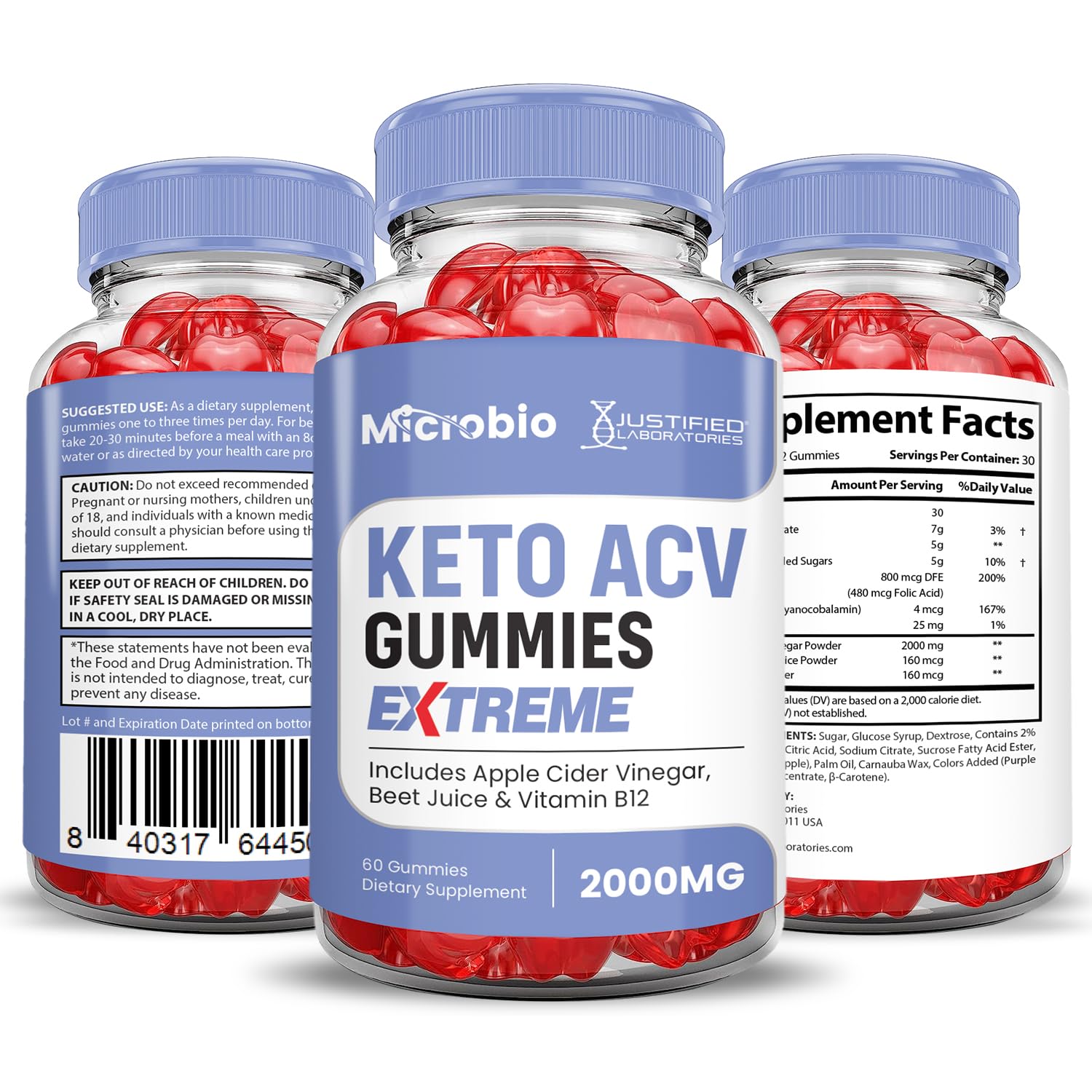 Foto 8 pulgar | Gomitas Microbio Keto Acv Extreme De 2000 Mg Con Vitamina B12, 180 Unidades (paquete De 3 Unidades) - Venta Internacio