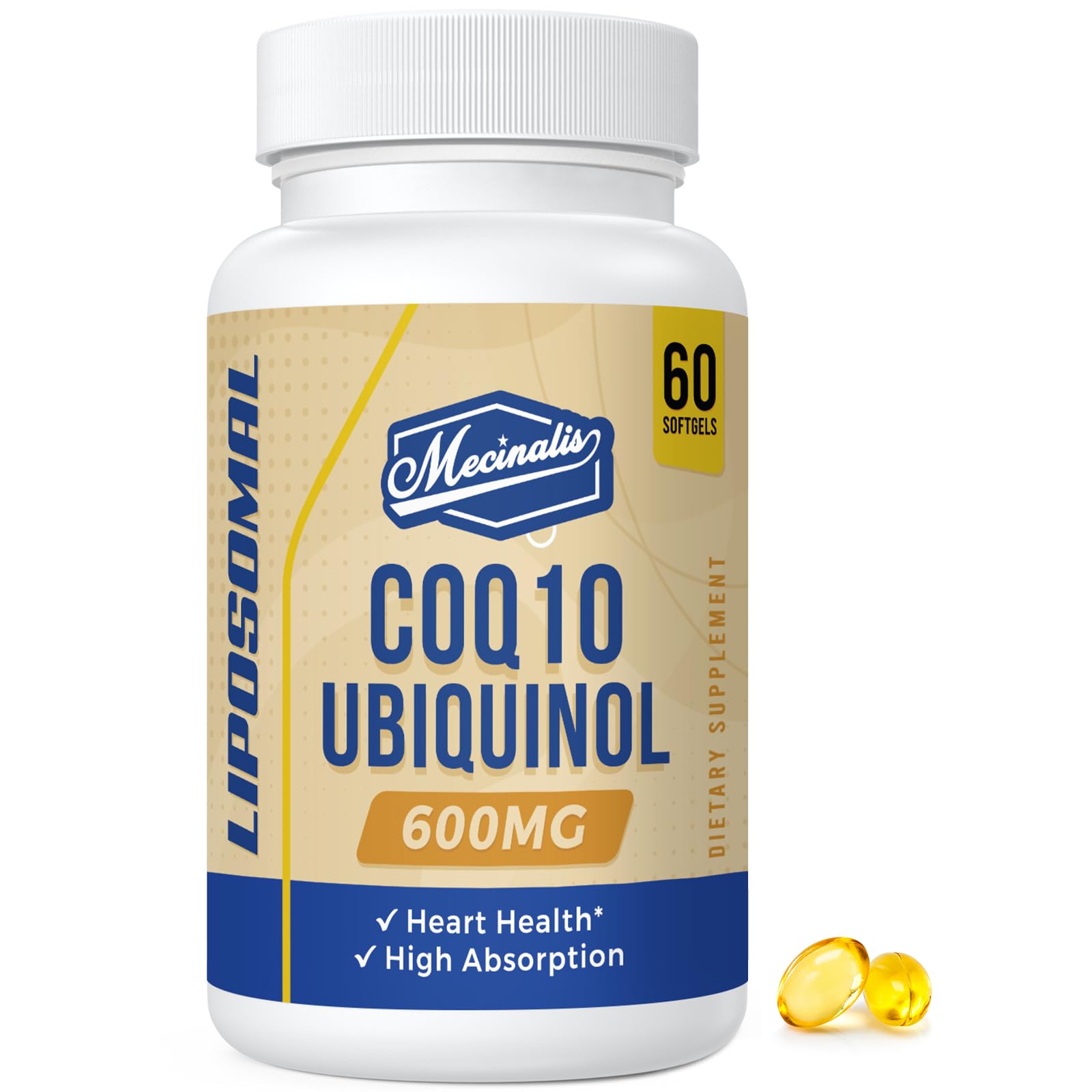 Foto 2 pulgar | Suplemento Mecinalis Liposomal Coq10 Ubiquinol 600 Mg 60 Cápsulas Blandas - Venta Internacional.