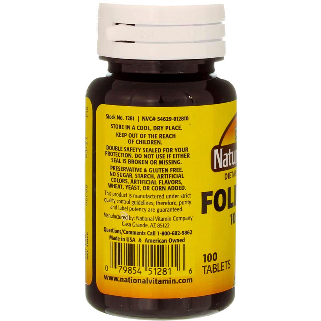 Foto 3 | Suplemento De Ácido Fólico Swanson Nature's Blend, 1000 Mcg, 100 Tabletas - Venta Internacional.