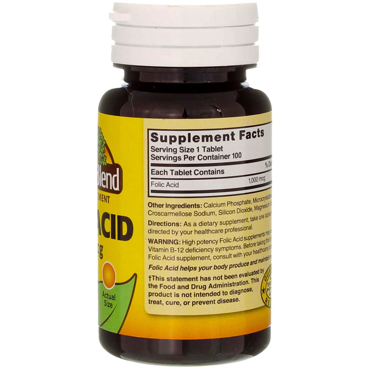 Foto 5 | Suplemento De Ácido Fólico Swanson Nature's Blend, 1000 Mcg, 100 Tabletas - Venta Internacional.