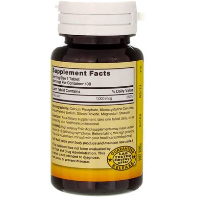 Foto 7 | Suplemento De Ácido Fólico Swanson Nature's Blend, 1000 Mcg, 100 Tabletas - Venta Internacional.