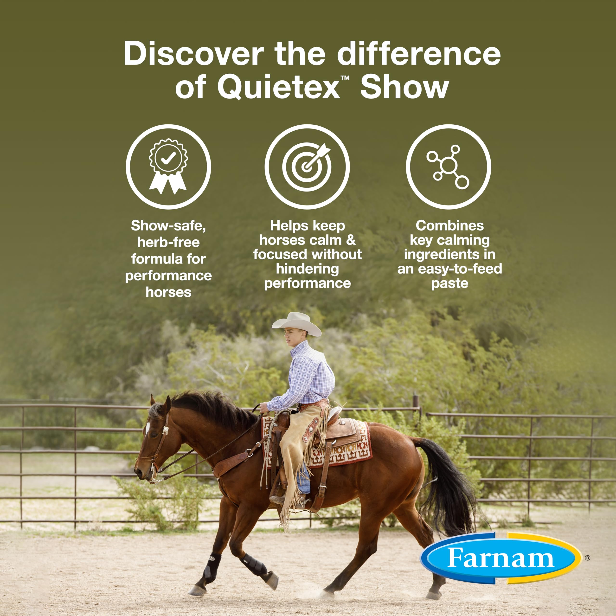 Foto 3 | Pasta Calmante Y Concentradora Farnam Quietex Show Para Caballos, 30 Ml - Venta Internacional.
