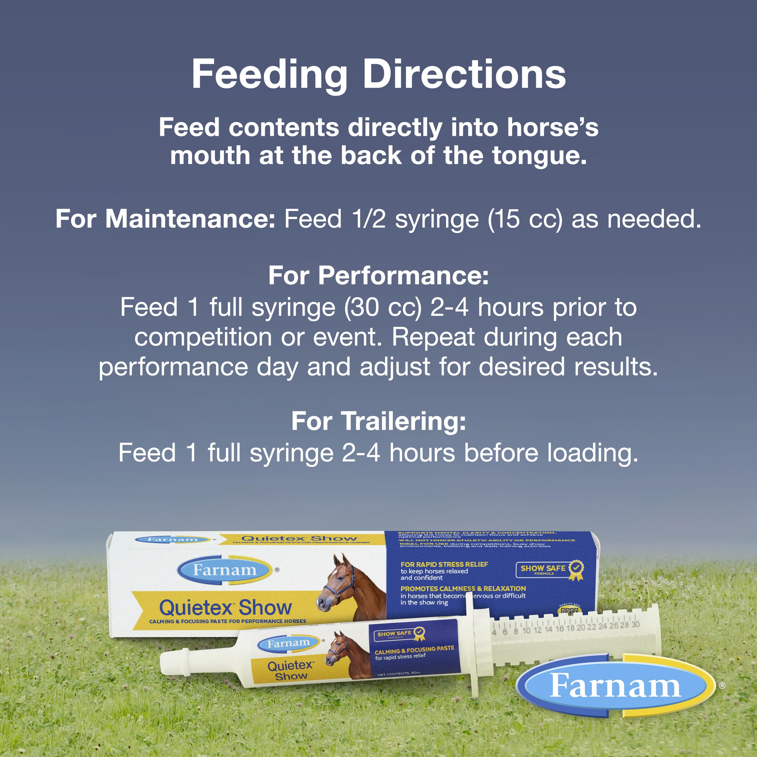 Foto 4 | Pasta Calmante Y Concentradora Farnam Quietex Show Para Caballos, 30 Ml - Venta Internacional.