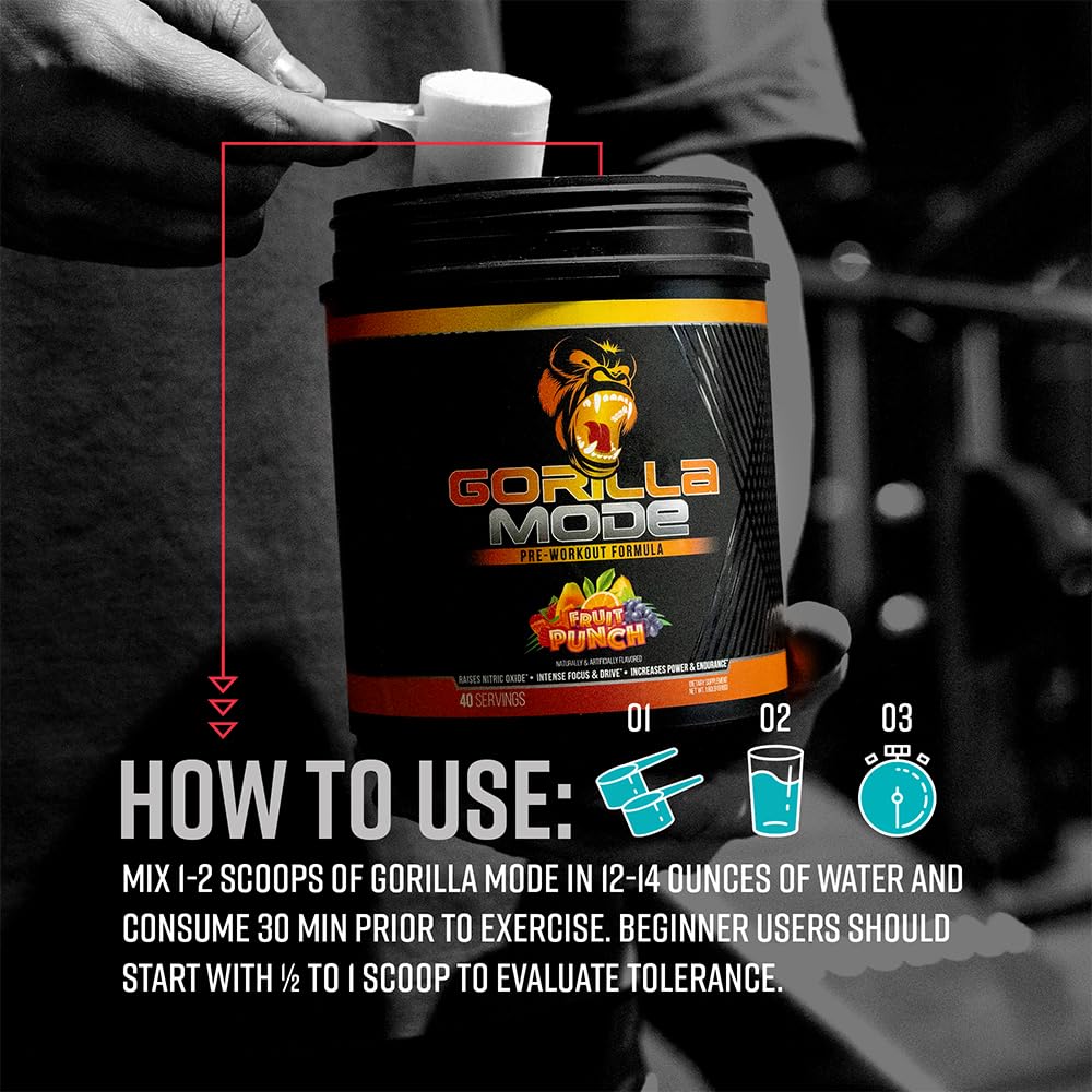 Foto 4 pulgar | Suplemento Alimenticio Gorilla Mind Gorilla Mode 796 G con L-citrulina - Venta Internacional
