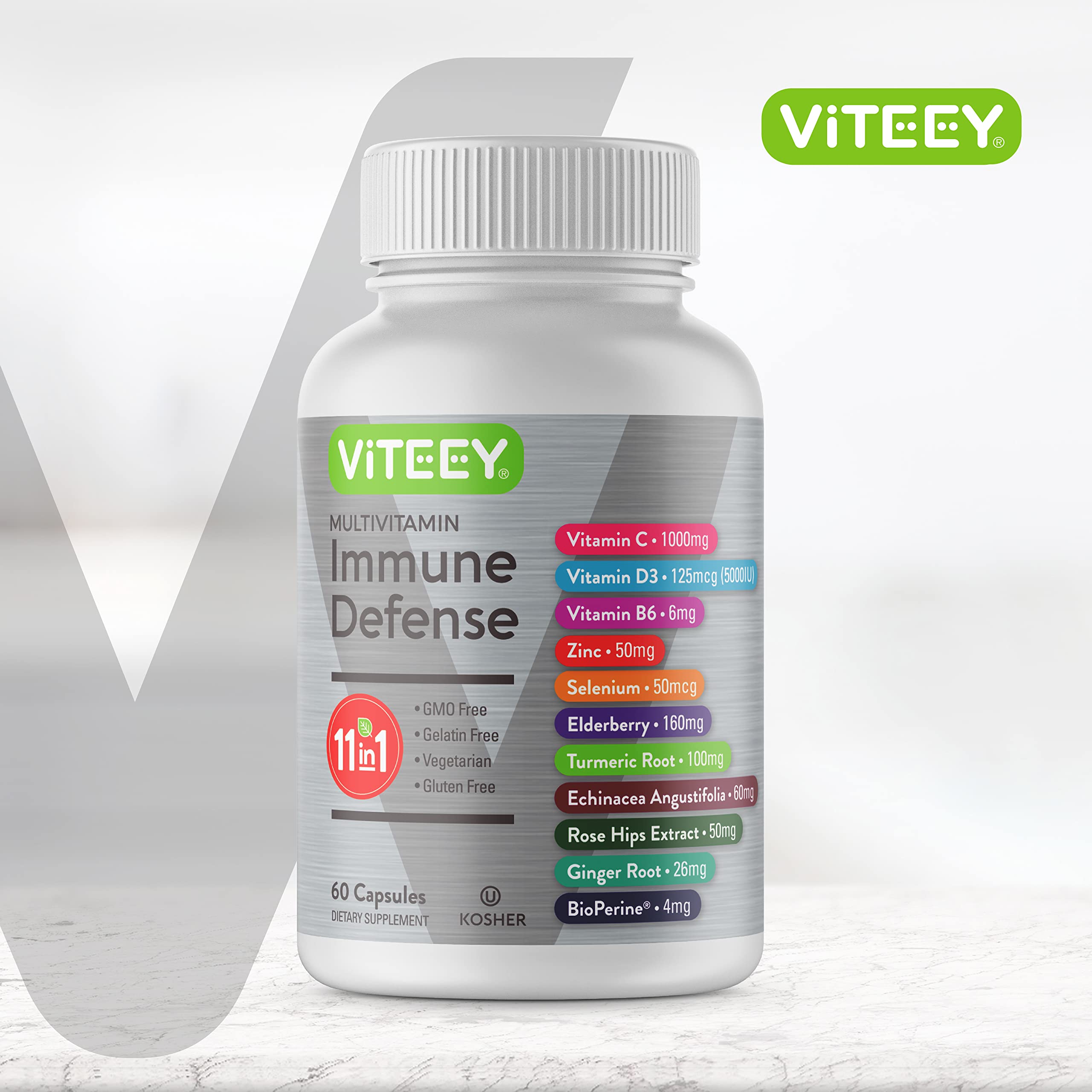 Foto 3 pulgar | Suplemento Multivitamínico Viteey 1 En 1 Para Defensa Inmunológica, 60 Cápsulas - Venta Internacional.