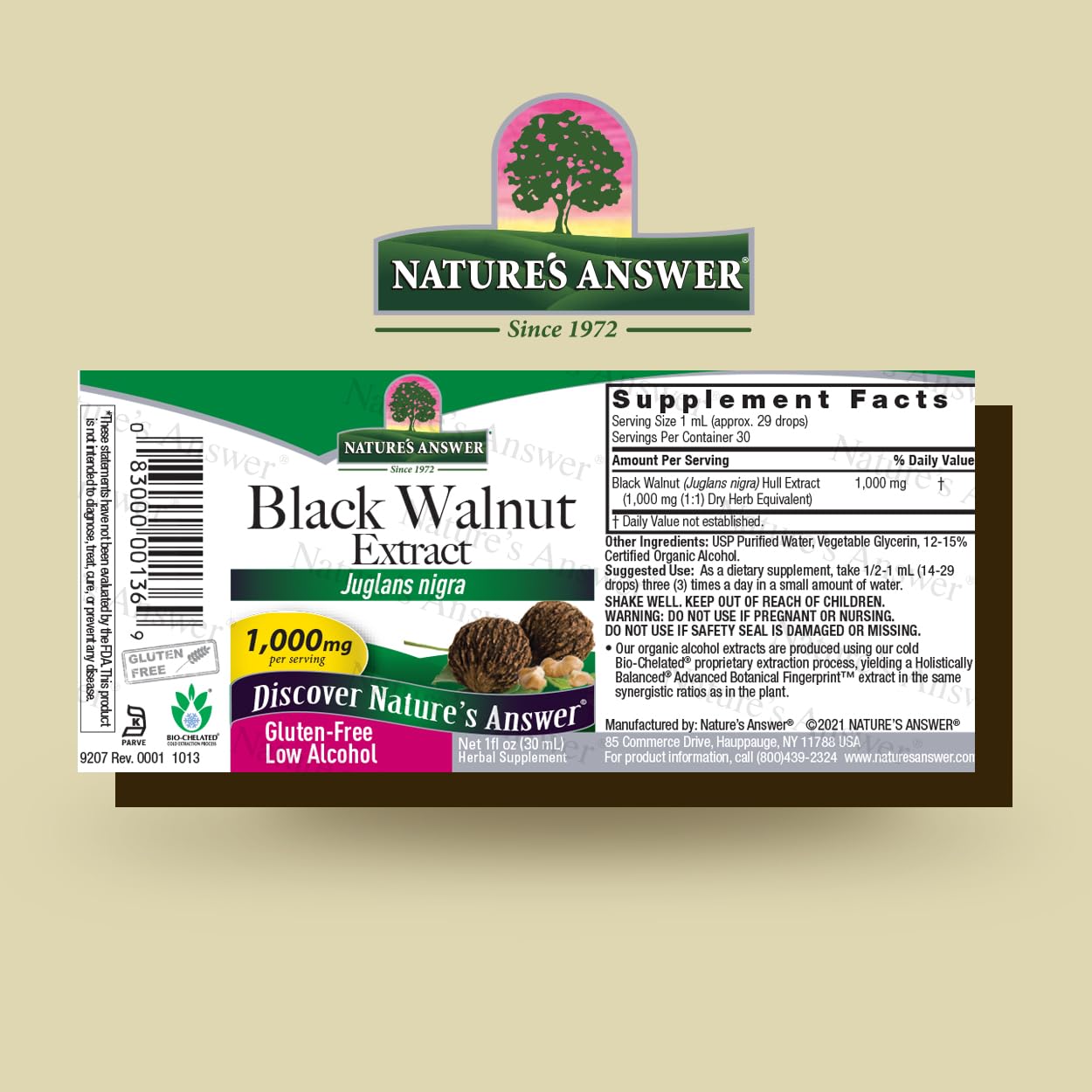 Foto 2 | Suplemento De Extracto De Nuez Negra De Nature's Answer, 30 Ml, 1000 Mg - Venta Internacional.