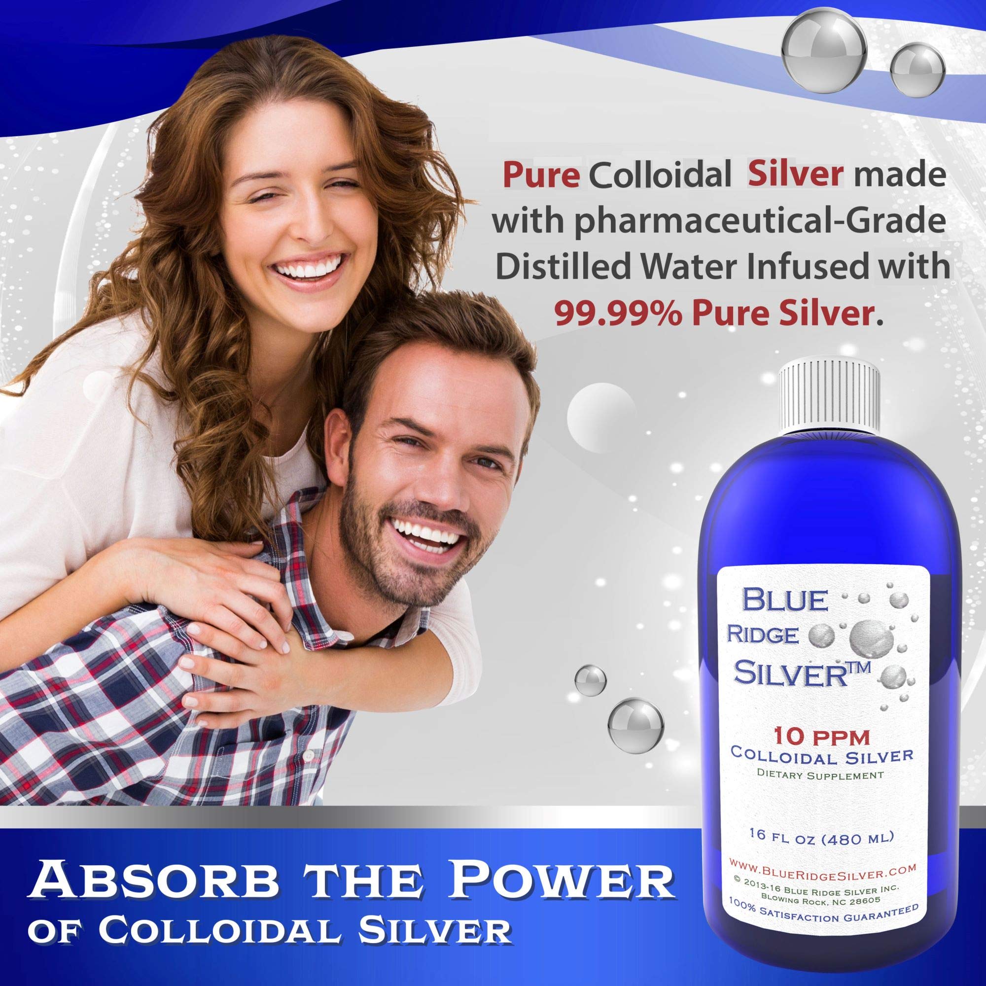 Foto 5 pulgar | Suplemento De Salud Blue Ridge Silver, 10 Ppm, 473 Ml, Plata Coloidal - Venta Internacional.