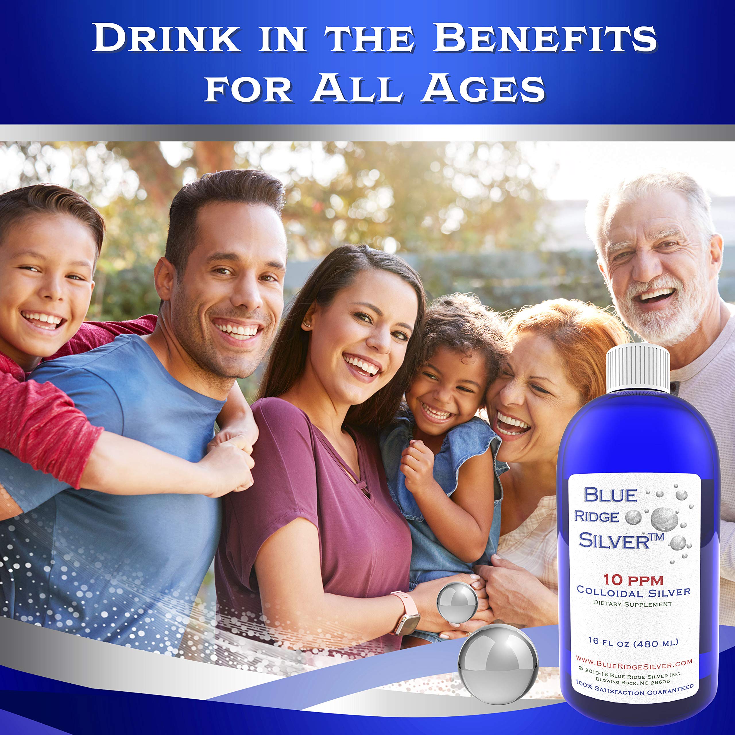 Foto 7 pulgar | Suplemento De Salud Blue Ridge Silver, 10 Ppm, 473 Ml, Plata Coloidal - Venta Internacional.