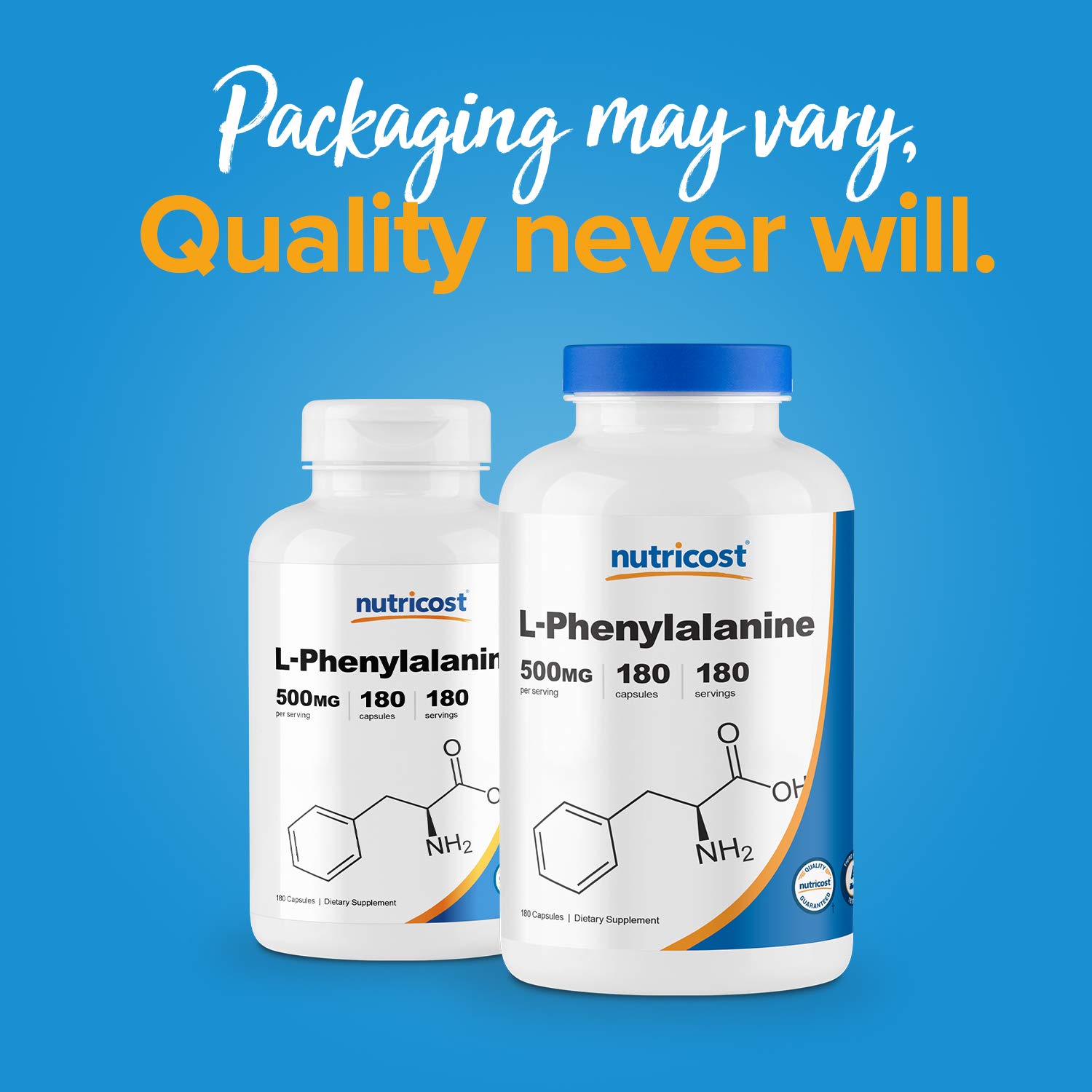Foto 4 pulgar | Suplemento Nutricost L-fenilalanina 500 Mg 180 Cápsulas X2 - Venta Internacional.