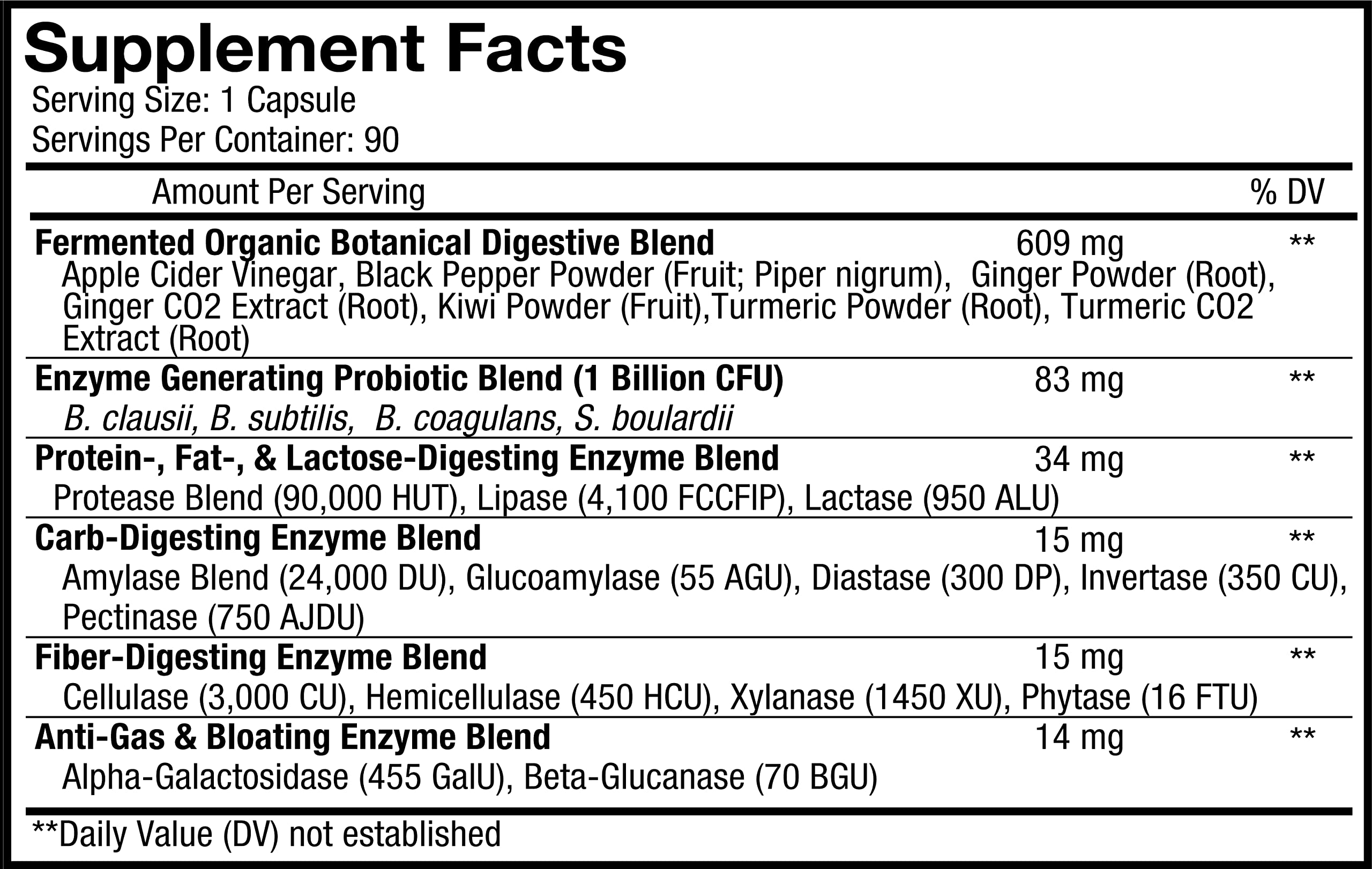Foto 3 pulgar | Suplemento Codeage Digestive Enzymes 90 Cápsulas - Venta Internacional