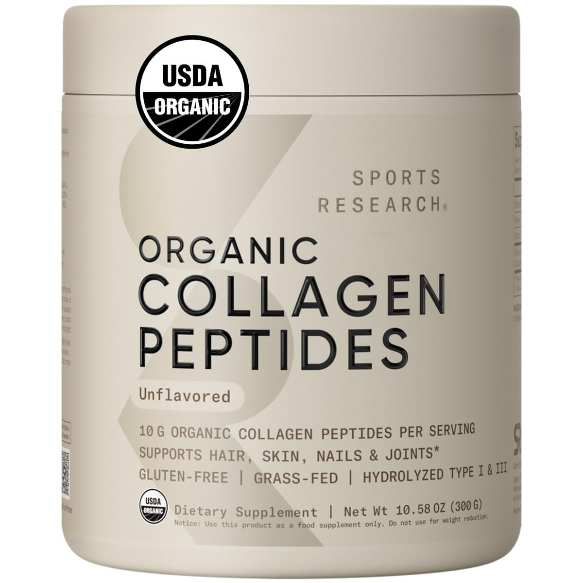 Foto 2 pulgar | Péptidos De Colágeno Sports Research Organic, Sin Sabor, 30 Porciones