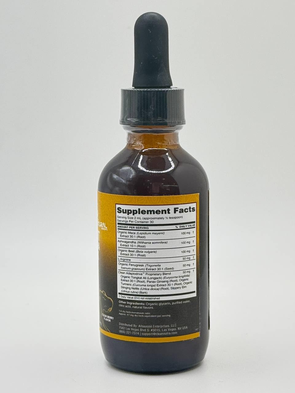 Foto 7 | Suplemento Líquido De Raíz De Maca Orgánico Clean Nutra Con Ashwagandha - Venta Internacional.