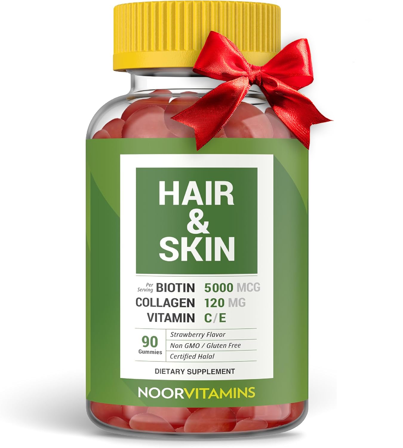 Vitaminas Para El Cabello, Sin Vitaminas, Halal, Biotina Y Colágeno, 90 Gomitas