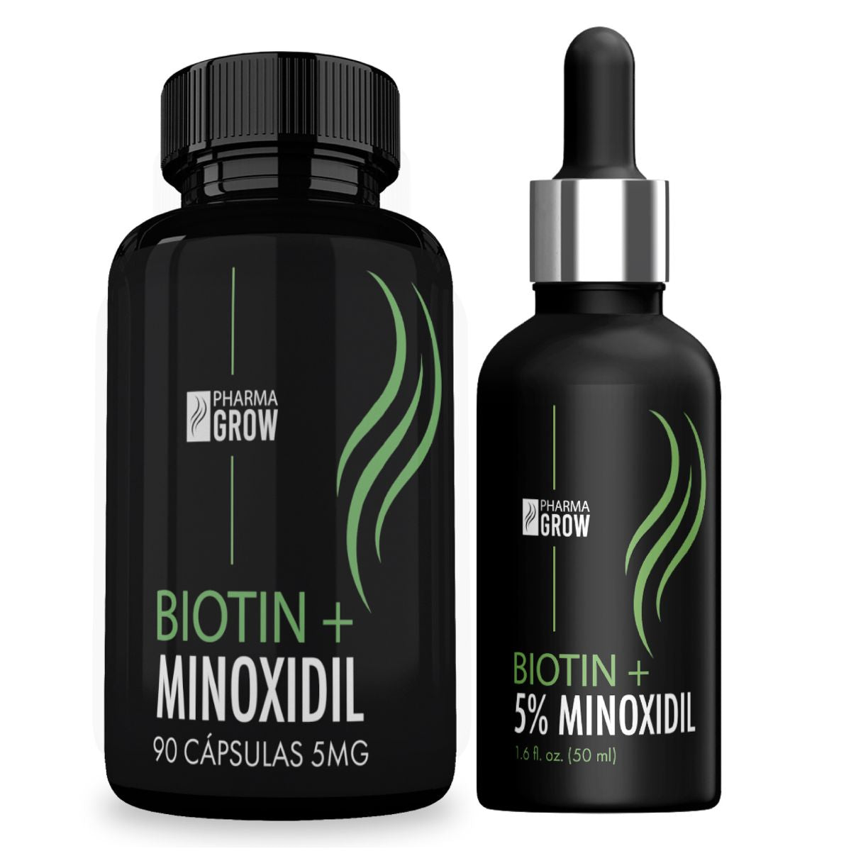 Foto 2 pulgar | Kit Pharma Grow Minoxidil 2.5% + Biotina 90 Cápsulas + Minoxidil 5% + Biotina Solución