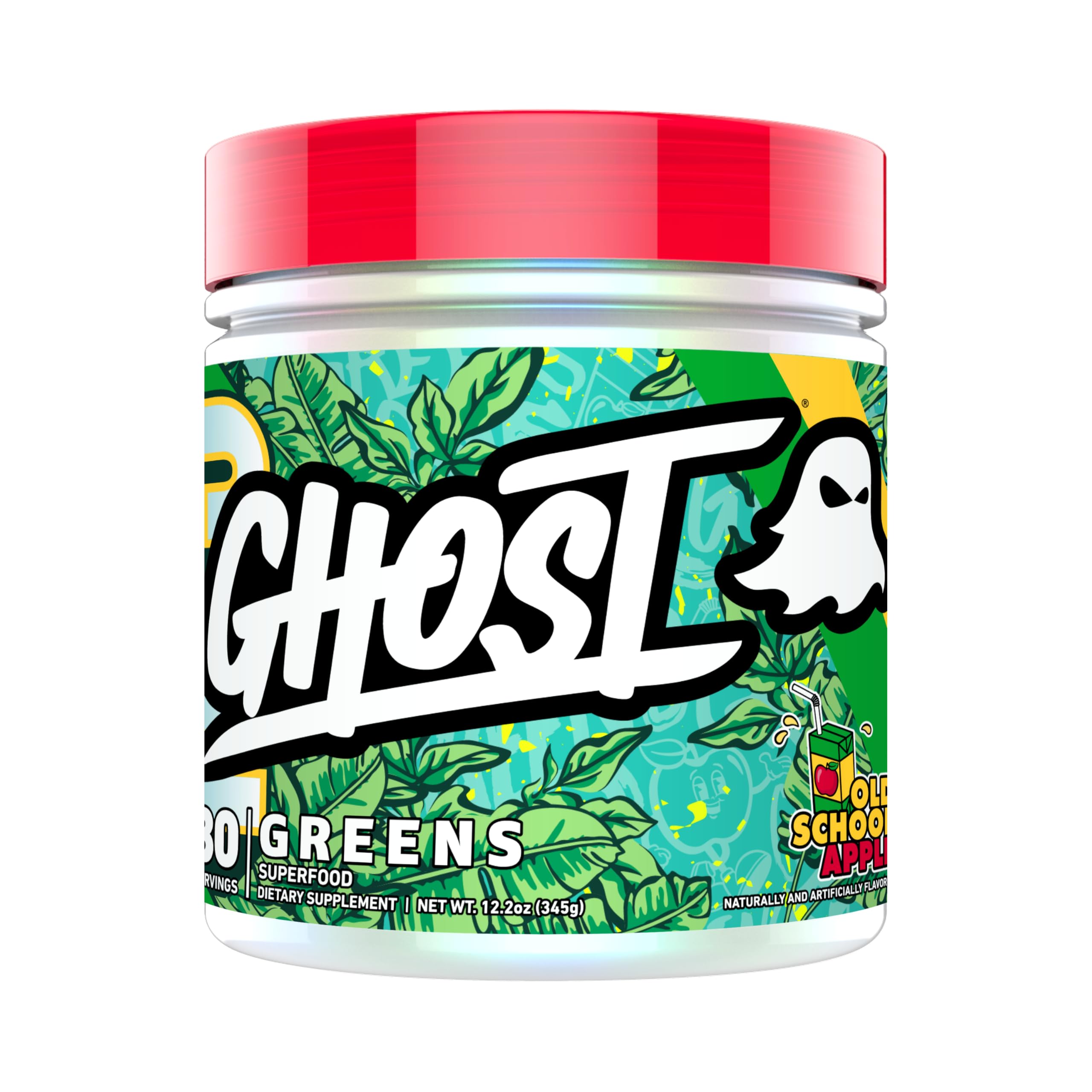 Foto 2 pulgar | Superalimento En Polvo Ghost Greens Old School Apple, 30 Porciones