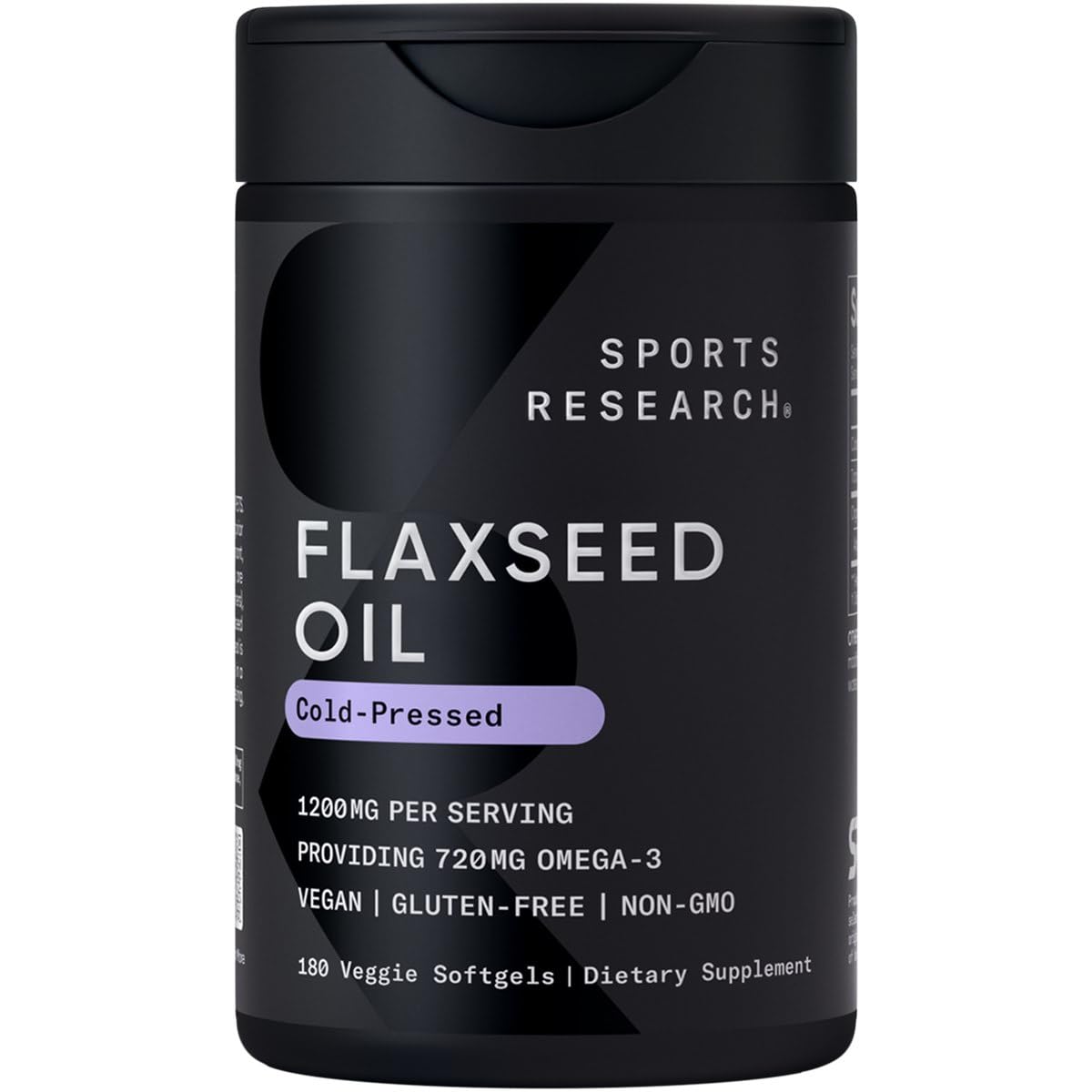 Foto 1 | Aceite De Linaza Vegano Supplement Sports Research 1200 Mg 180 Cápsulas Blandas