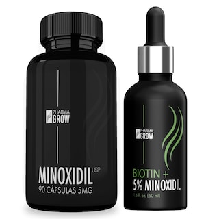 Foto 1 | Kit Pharma Grow Minoxidil 5 Mg 90 Cápsulas + Minoxidil 5% + Biotina Solución