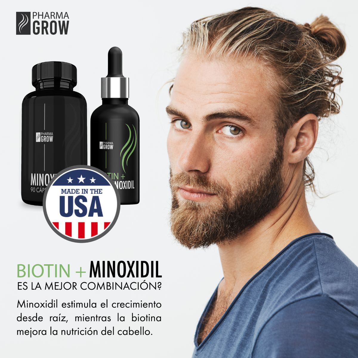 Foto 3 pulgar | Kit Pharma Grow Minoxidil 5 Mg 90 Cápsulas + Minoxidil 5% + Biotina Solución