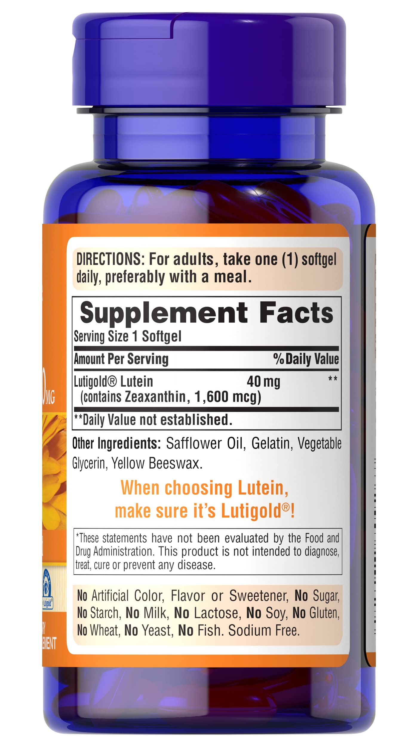 Foto 3 | Suplemento De Luteína Lutigold Premium De Puritan's Pride 40 Mg - Venta Internacional.