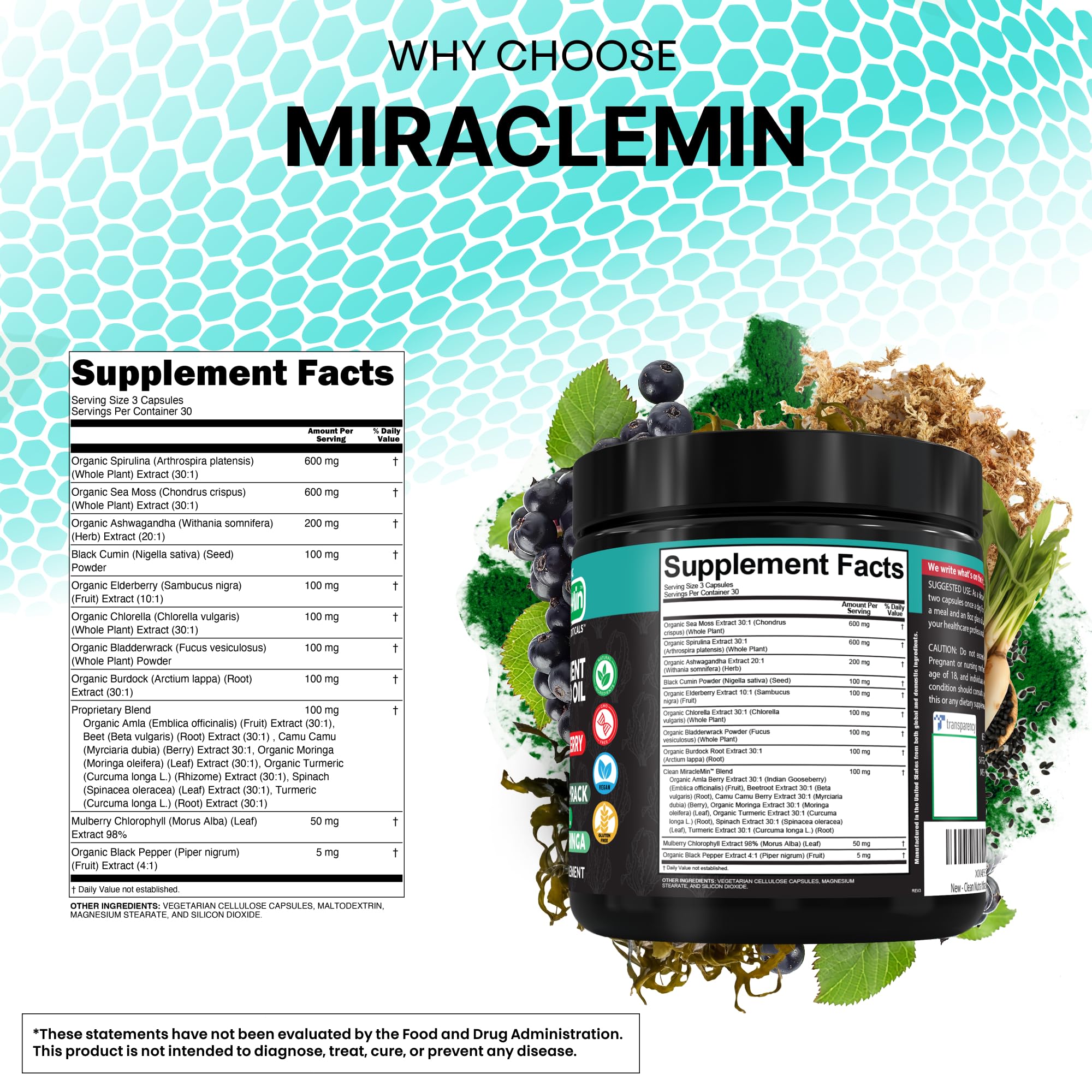 Foto 4 | Cápsulas Supplement Clean Nutra Sea Moss 90 Cápsulas Veganas - Venta Internacional.