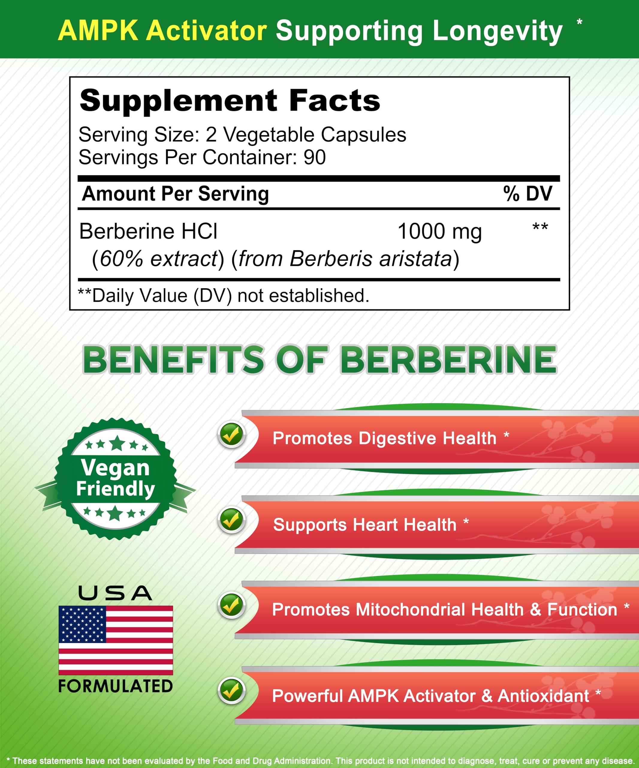 Foto 5 pulgar | Suplemento De Berberina Pura De Squared Nutrition, 1000 Mg, 180 Cápsulas - Venta Internacional.