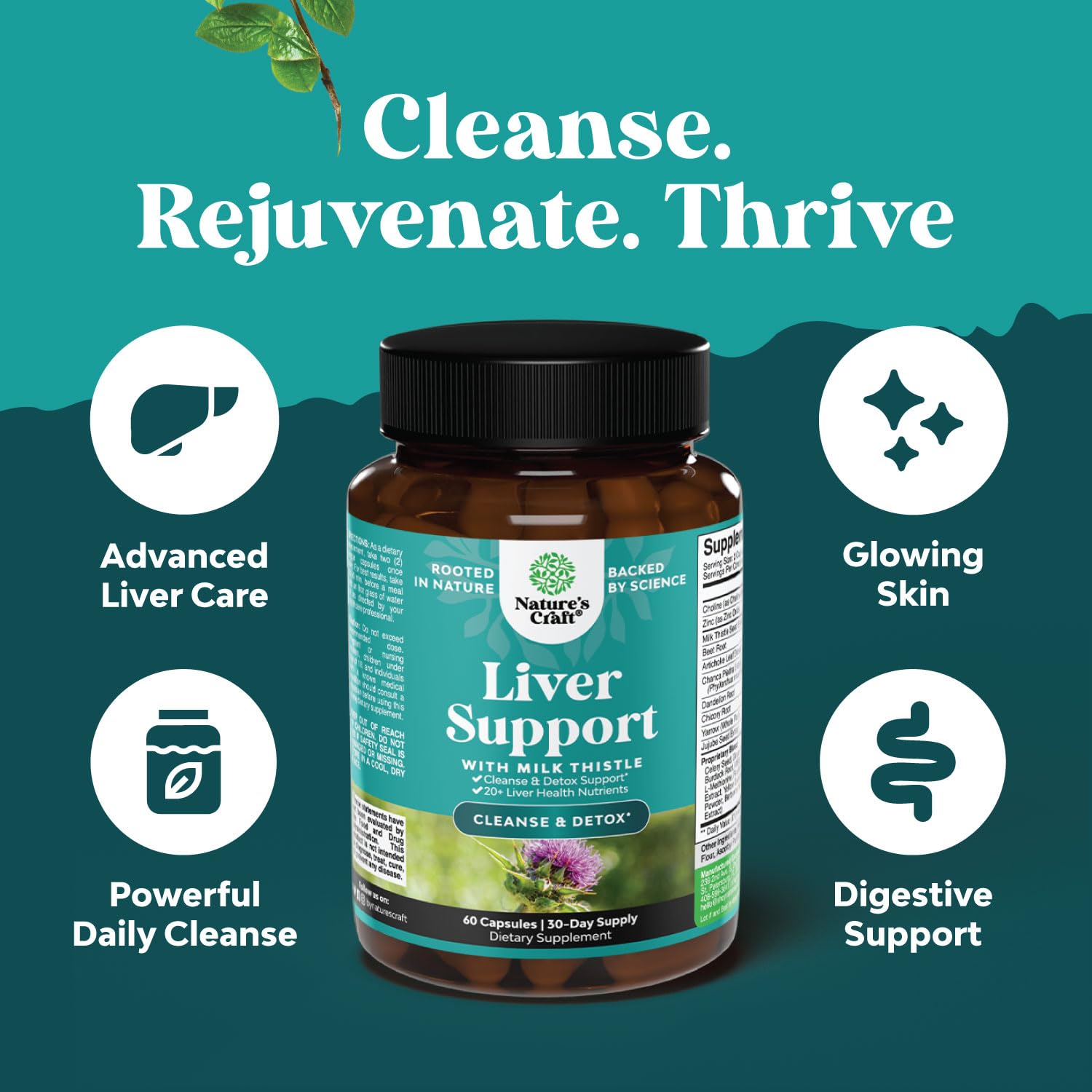 Foto 4 pulgar | Suplemento Natures Craft Liver Cleanse, Desintoxicante, Cardo Mariano - Venta Internacional.