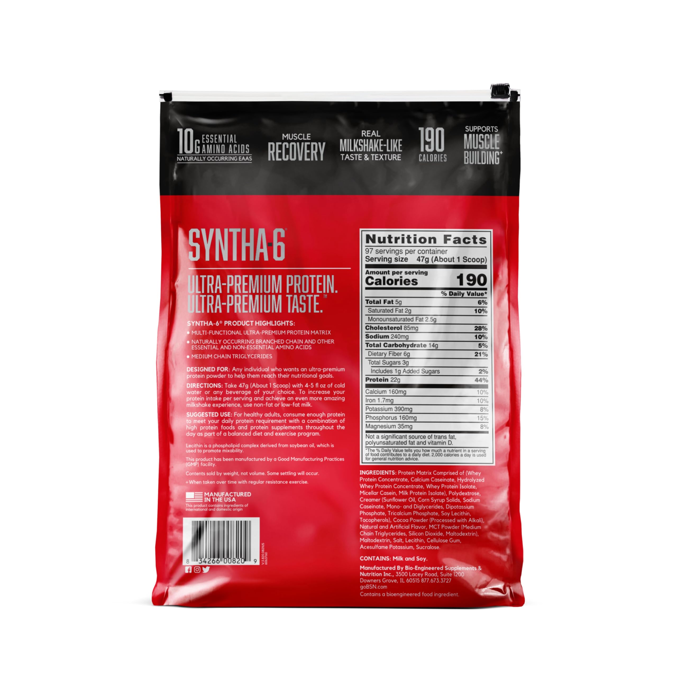Foto 8 pulgar | Proteína En Polvo Bsn Syntha-6 Whey Con Caseína Micelar 97 Porciones - Venta Internacional.