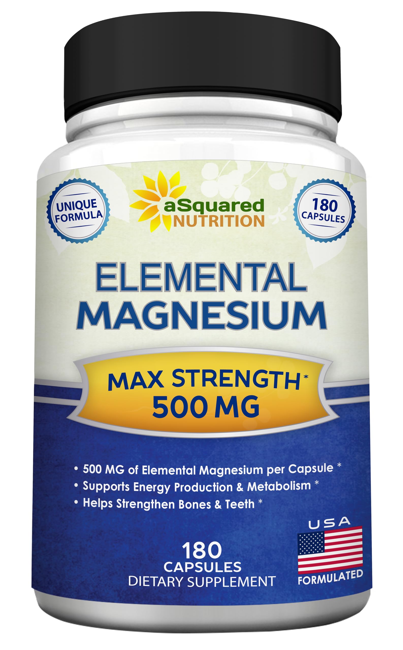 Foto 2 pulgar | Suplemento De Magnesio De Squared Nutrition, 500 Mg, 180 Cápsulas - Venta Internacional.