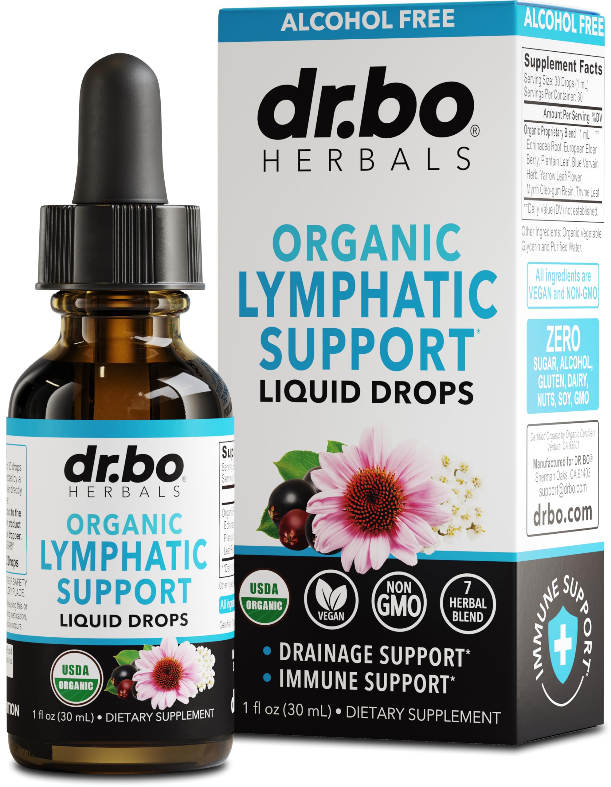 Foto 1 | Suplementos: Gotas De Drenaje Linfático Orgánicas De 30 Ml Con Equinácea - Venta Internacional.