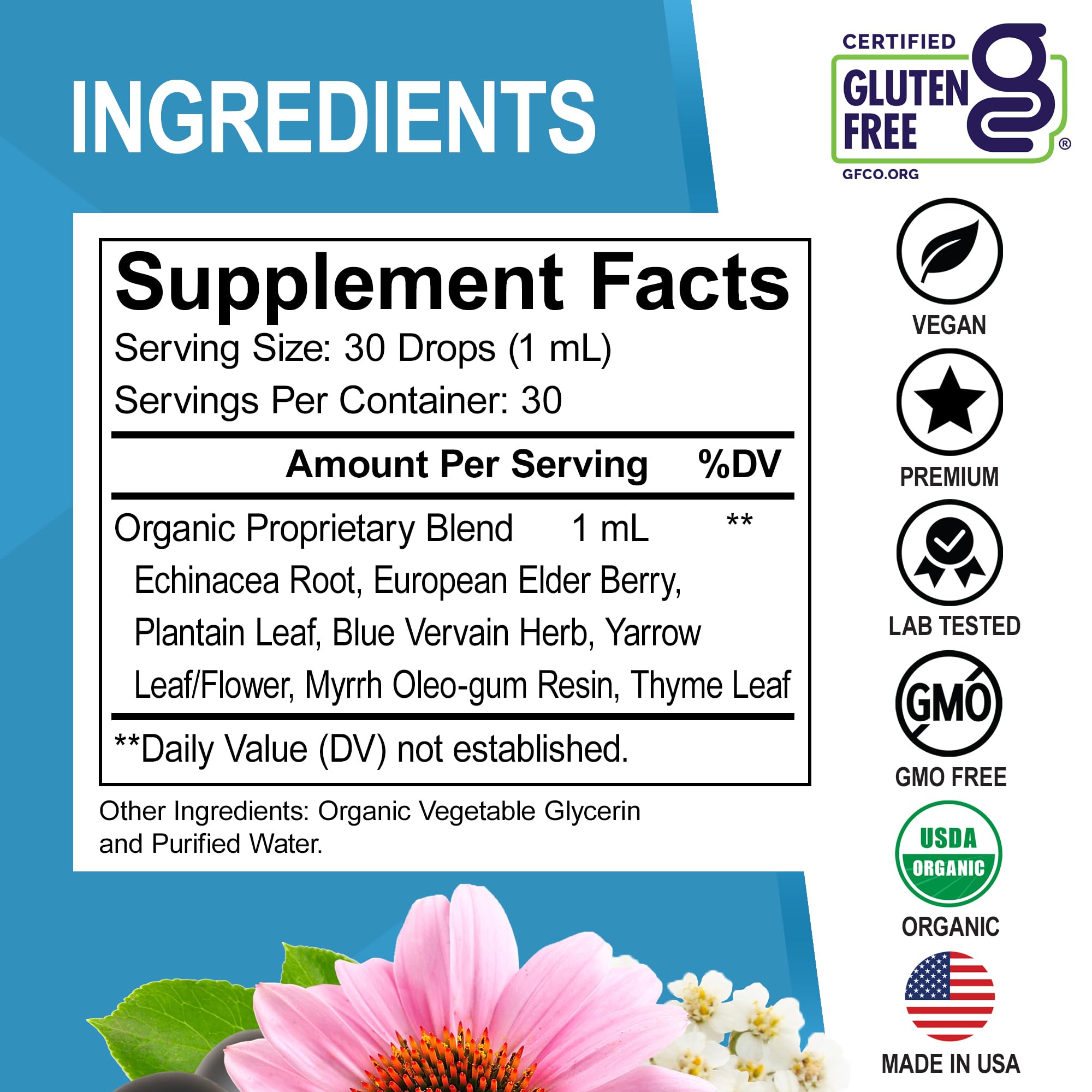 Foto 7 pulgar | Suplementos: Gotas De Drenaje Linfático Orgánicas De 30 Ml Con Equinácea - Venta Internacional.