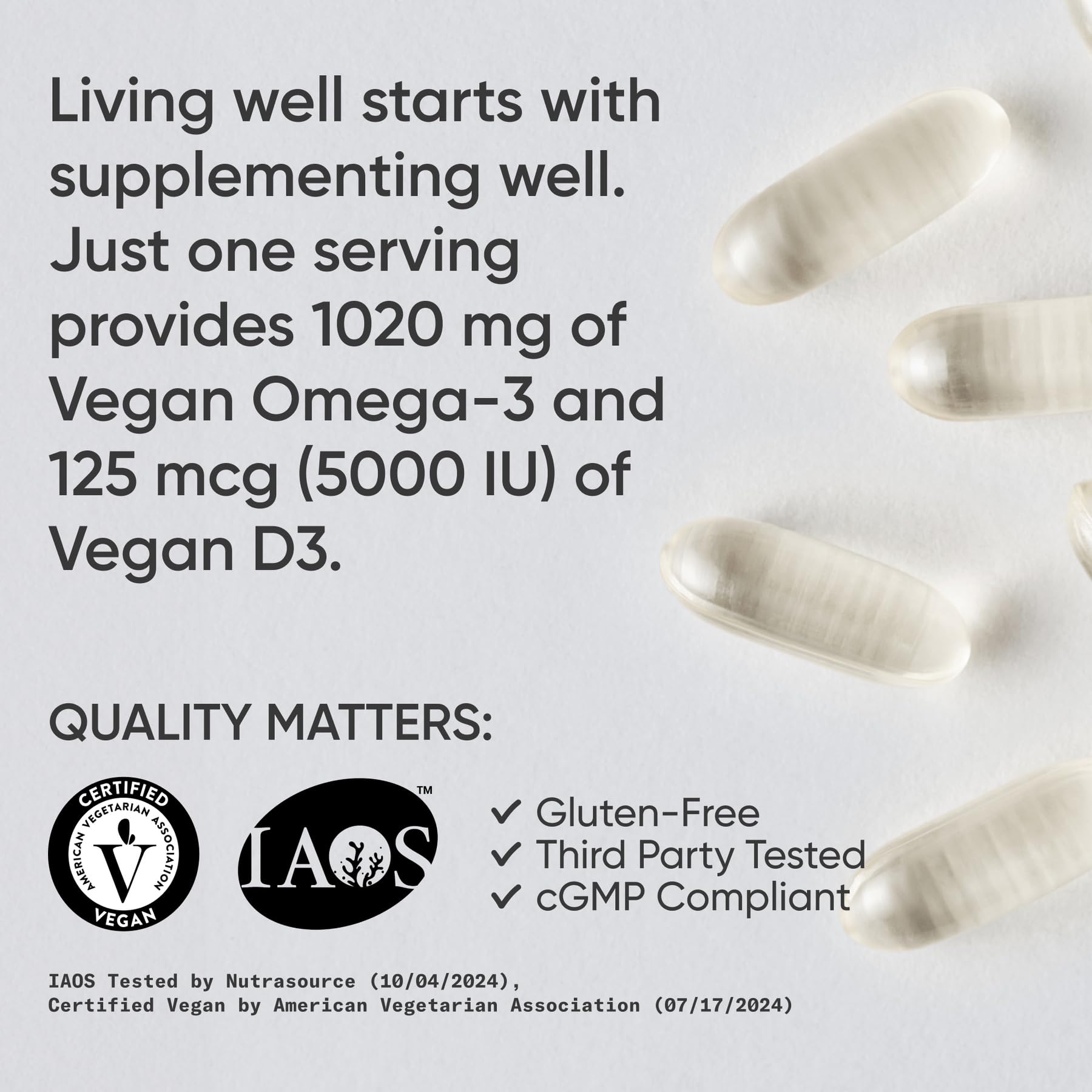 Foto 4 | Suplemento Sports Research Vegan Omega-3 1020 Mg Y D3 5000 Ui - Venta Internacional.