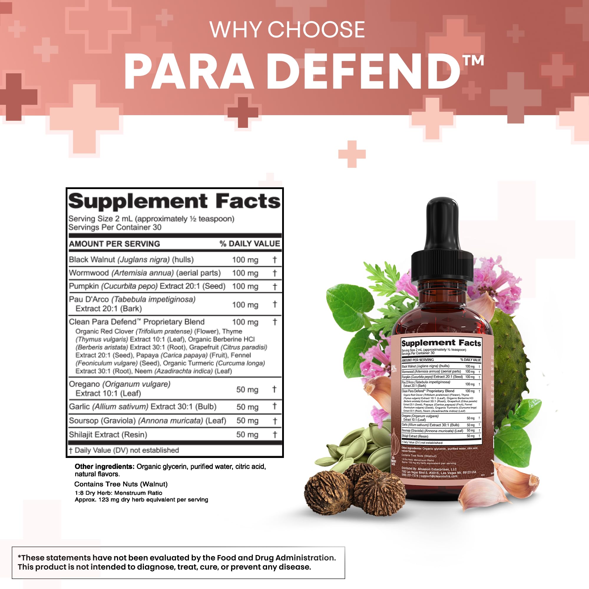 Foto 5 pulgar | Suplemento Clean Nutra Para Defend Wormwood Black Walnut - Venta Internacional.