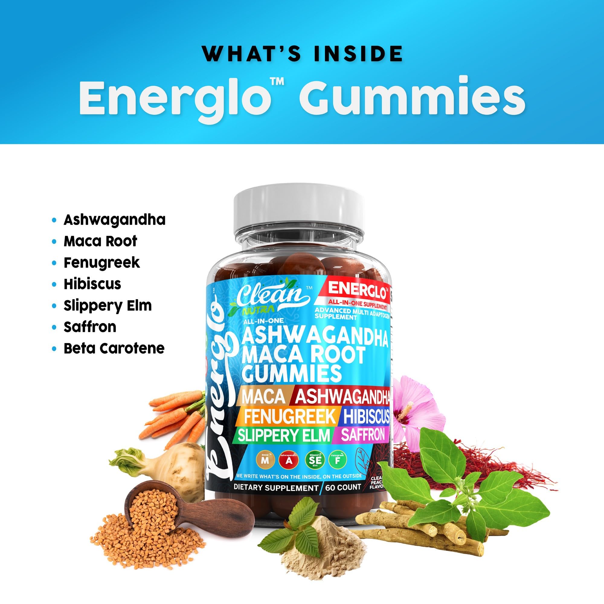 Foto 5 | Gummy Vitamins Clean Nutra, Ashwagandha, Raíz De Maca, Sabor A Melocotón - Venta Internacional.