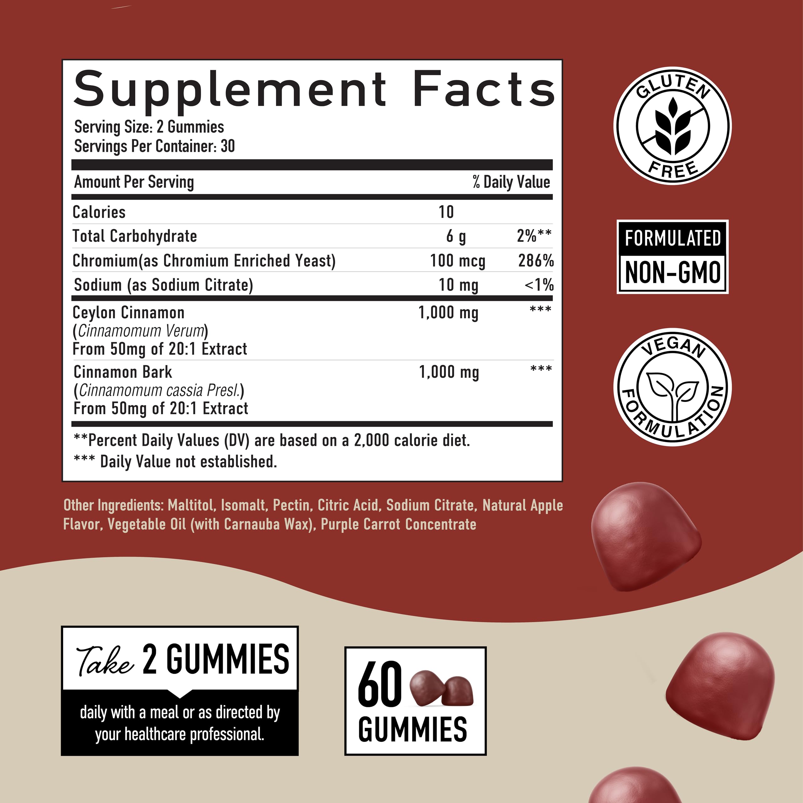 Foto 6 | Suplemento Smnutrition: Gomitas De Canela Sin Azúcar, 2000 Mg - Venta Internacional.