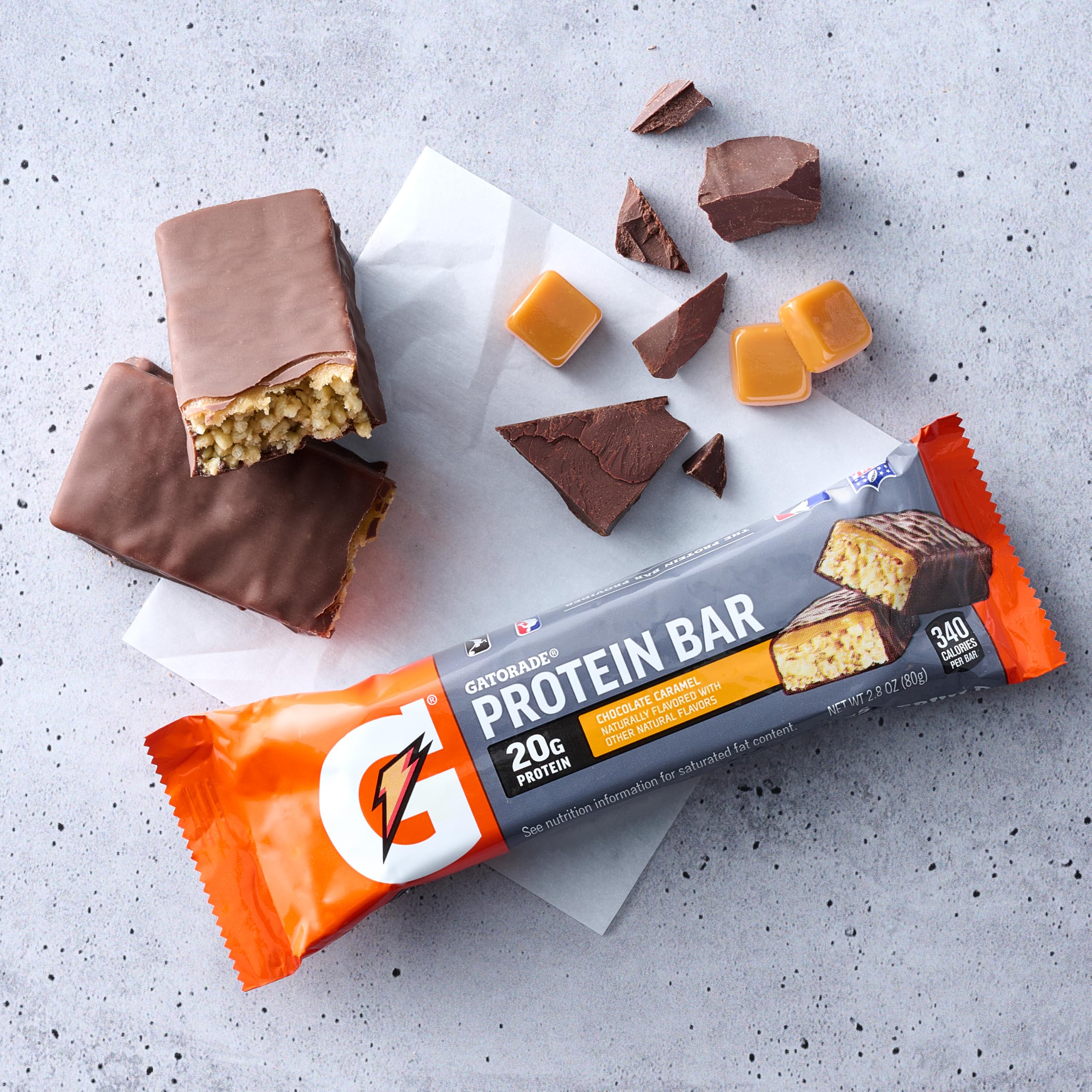 Foto 4 pulgar | Barras De Proteína Gatorade Con Chocolate Y Caramelo, 20 G, 12 Unidades - Venta Internacional.