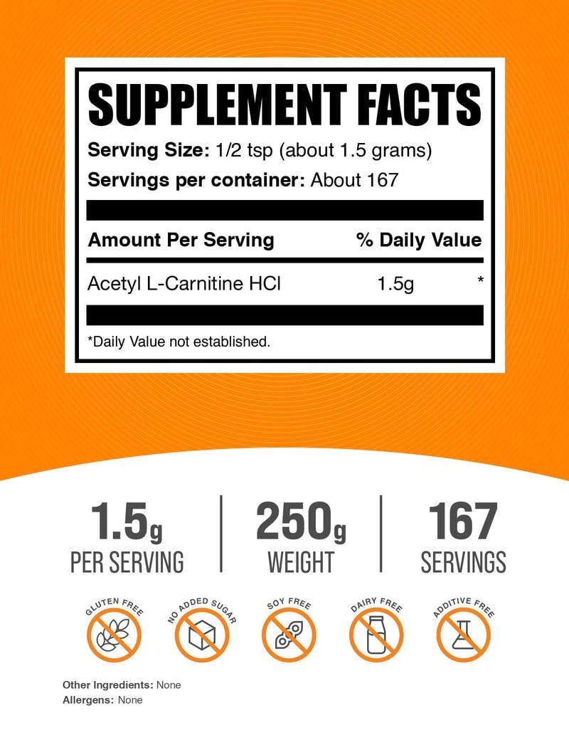 Foto 3 pulgar | Suplemento Bulksupplements.com Acetil L-carnitina En Polvo 250 G - Venta Internacional.