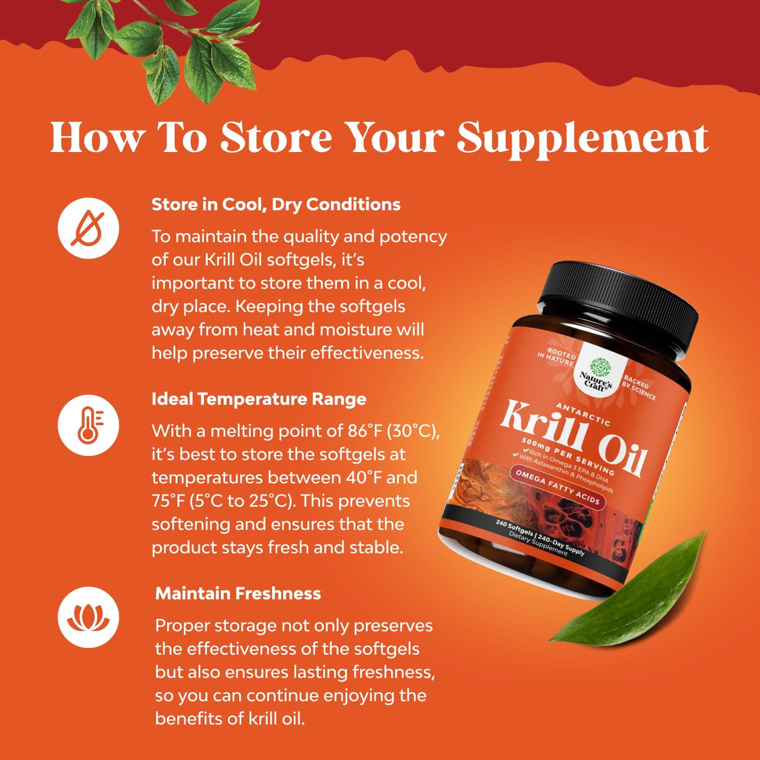 Foto 4 pulgar | Suplemento De Aceite De Krill Antártico De Natures Craft, 500 Mg, Cápsulas Blandas - Venta Internacional.