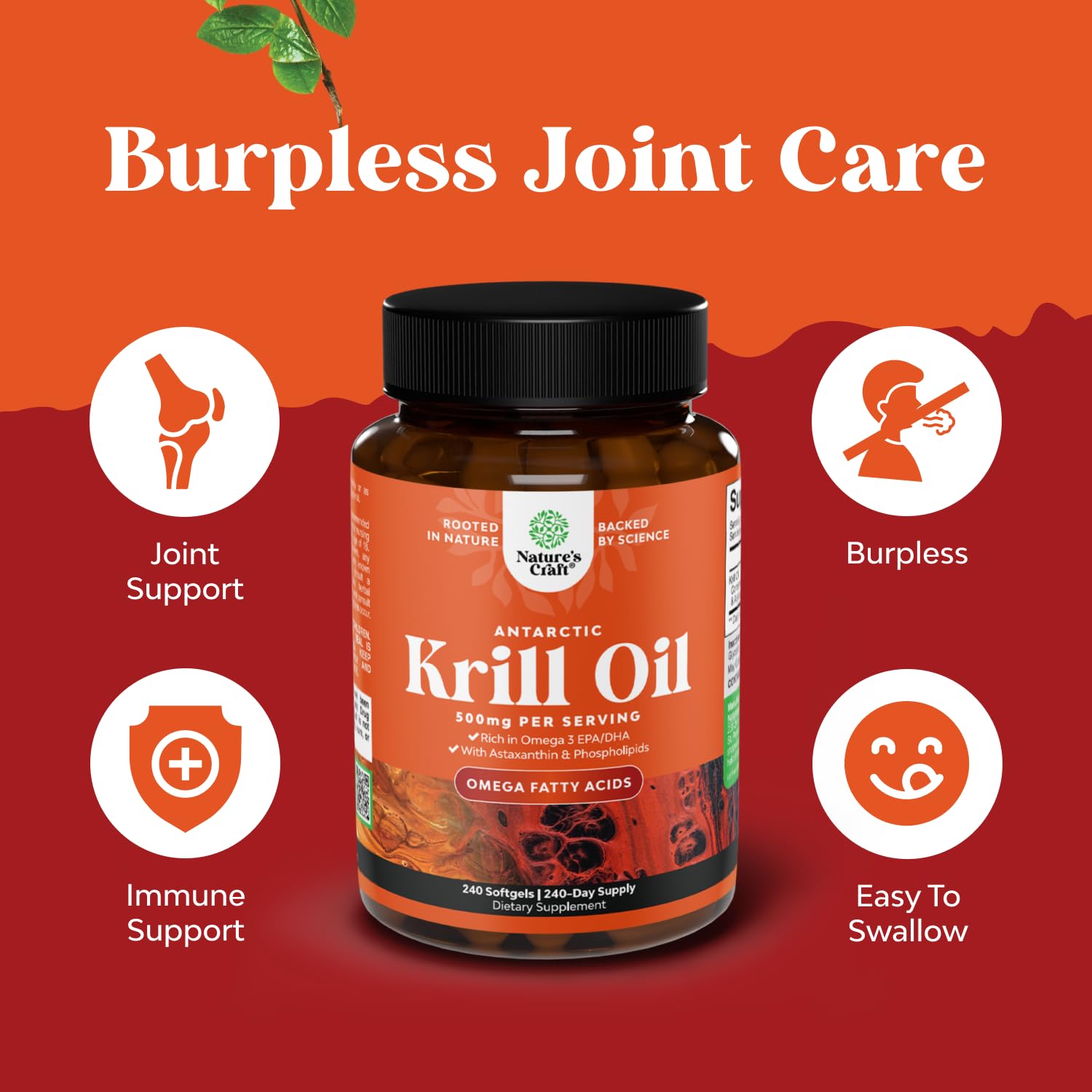 Foto 6 pulgar | Suplemento De Aceite De Krill Antártico De Natures Craft, 500 Mg, Cápsulas Blandas - Venta Internacional.
