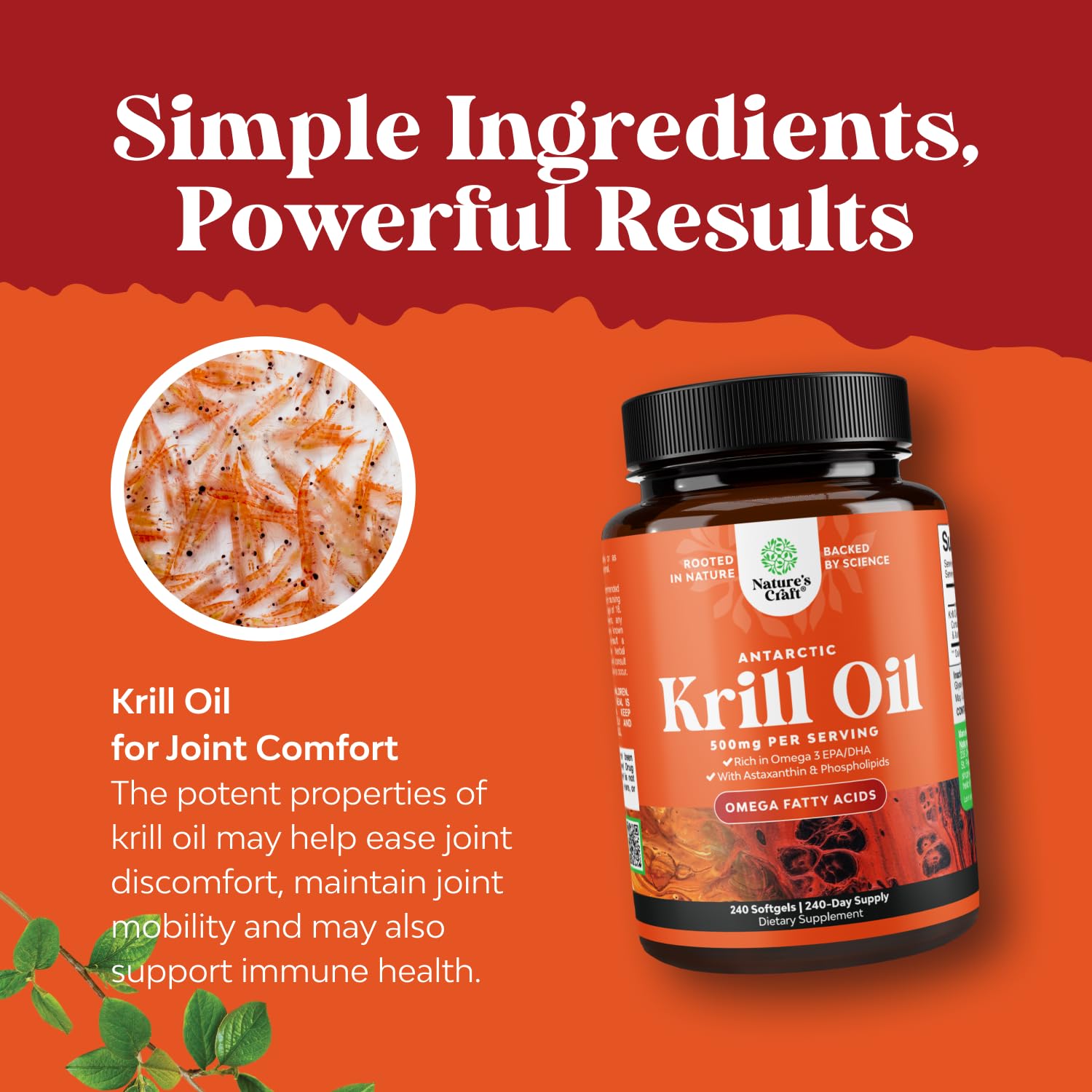 Foto 7 pulgar | Suplemento De Aceite De Krill Antártico De Natures Craft, 500 Mg, Cápsulas Blandas - Venta Internacional.