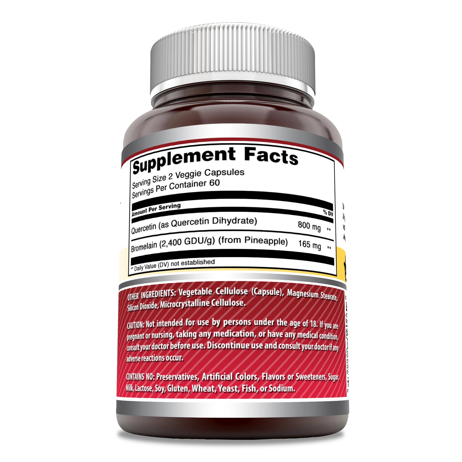 Foto 3 pulgar | Complementa 800 Mg De Quercetina De Amazing Formulas Con Bromelina 165 - Venta Internacional.