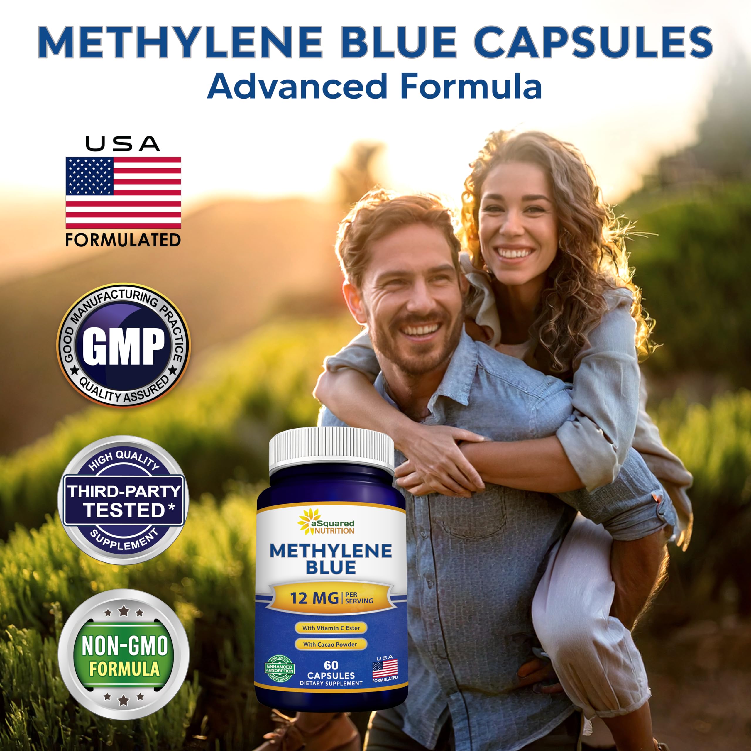 Foto 3 pulgar | Suplemento De 12 Mg De Azul De Metileno De Squared Nutrition Con Vitamina - Venta Internacional.