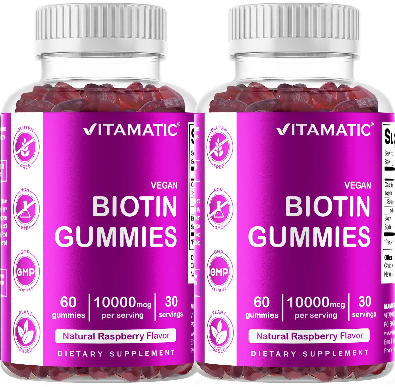 Foto 2 pulgar | Suplemento Vitamático En Gomitas De Biotina De 10,000 Mcg Para Cabello 60 Ve - Venta Internacional.