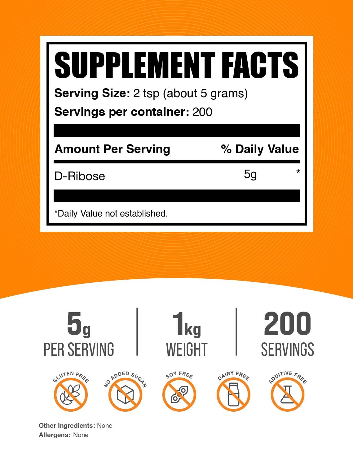 Foto 2 | Suplemento De D-ribosa Bulksupplements.com, 1 Kg (paquete De 1) - Venta Internacional.