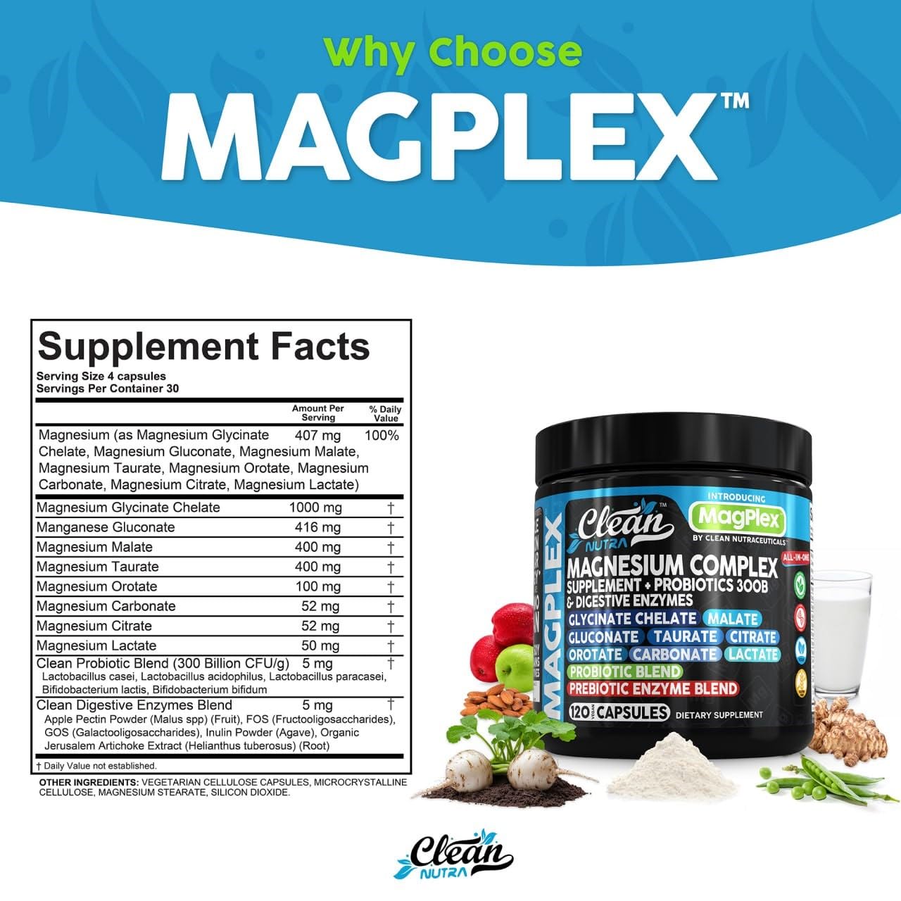 Foto 6 pulgar | Suplemento De Magnesio Clean Nutra Magplex Complex 500 Mg - Venta Internacional.