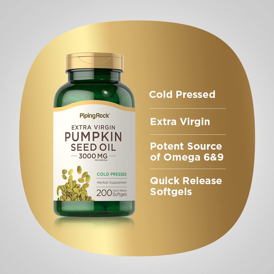 Foto 5 pulgar | Suplemento De Aceite De Semillas De Calabaza Piping Rock 3000 Mg 200 Cápsulas Blandas - Venta Internacional.