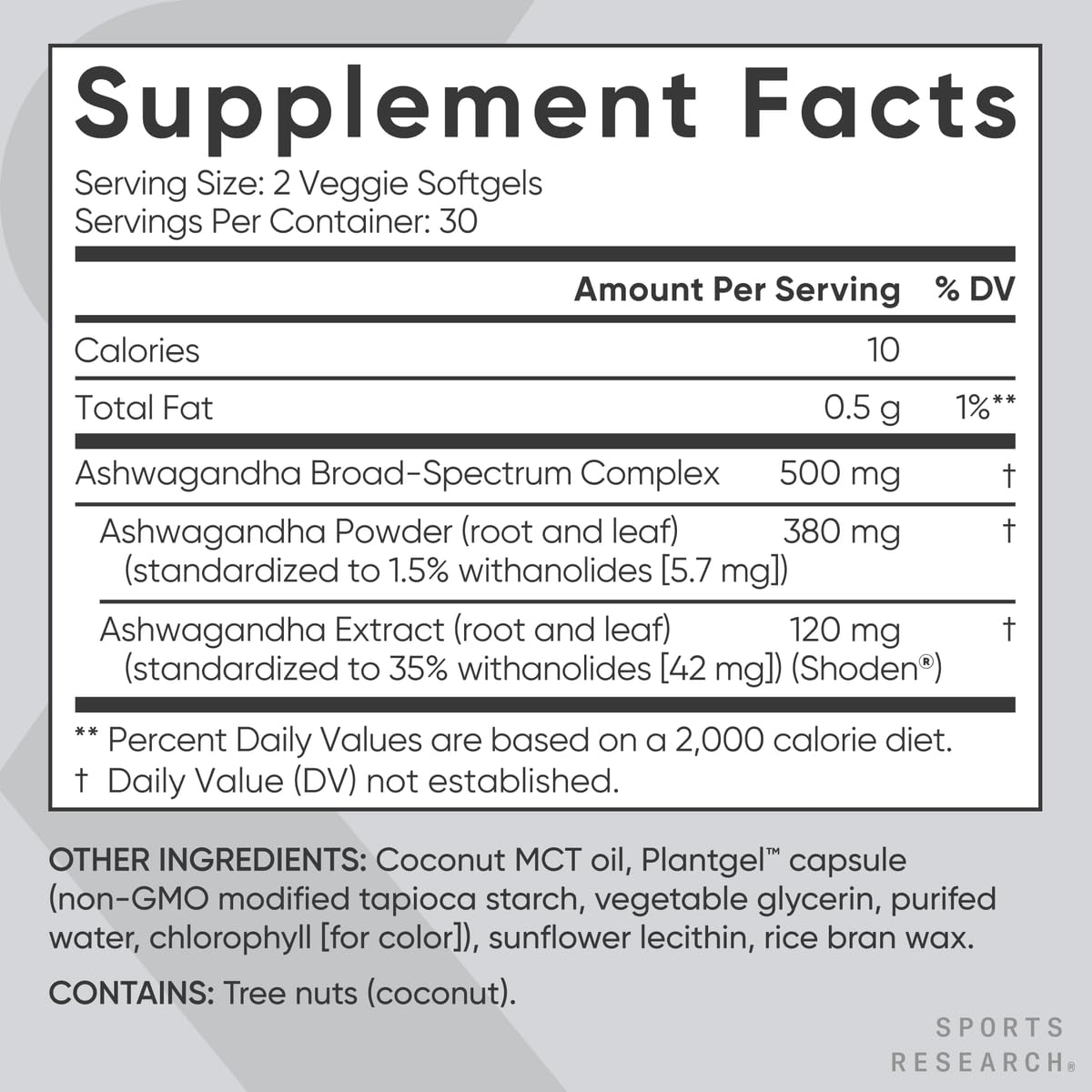 Foto 5 | Cápsulas Blandas De Ashwagandha Supplement Sports Research, 60 Unidades - Venta Internacional.